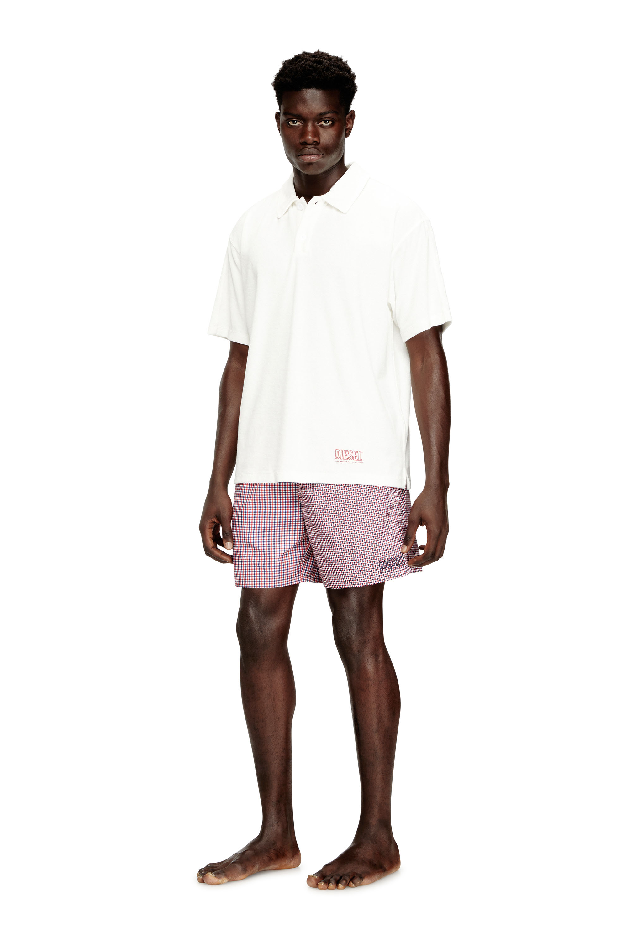 Diesel - JOSHUA-D-CORE, Man's Towelling cotton polo shirt in White - 2