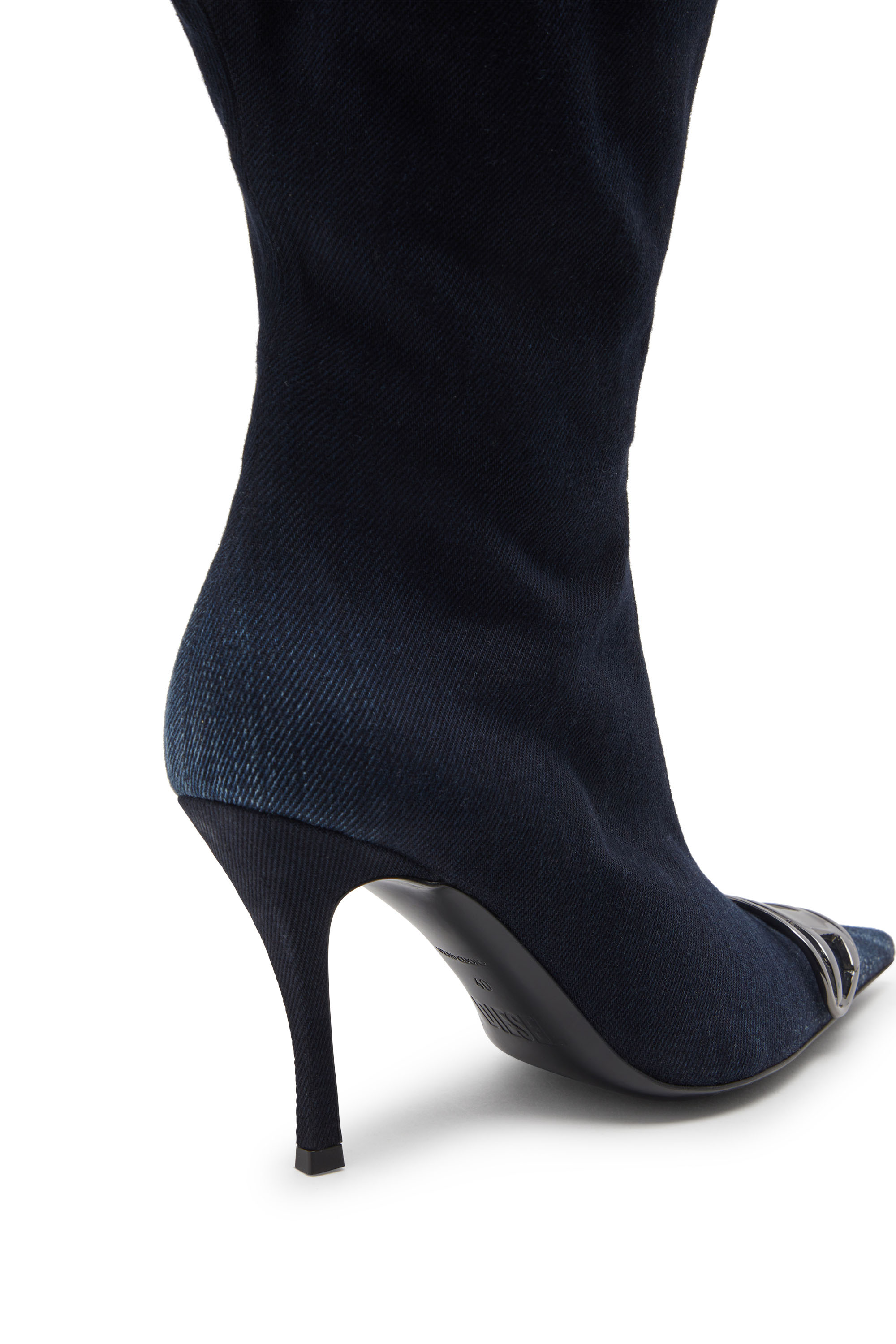 D-VENUS KB LARGE, Dark Blue Diesel - D-VENUS KB LARGE, Woman's D-Venus-Wide knee-high boots in denim in Dark Blue - 4