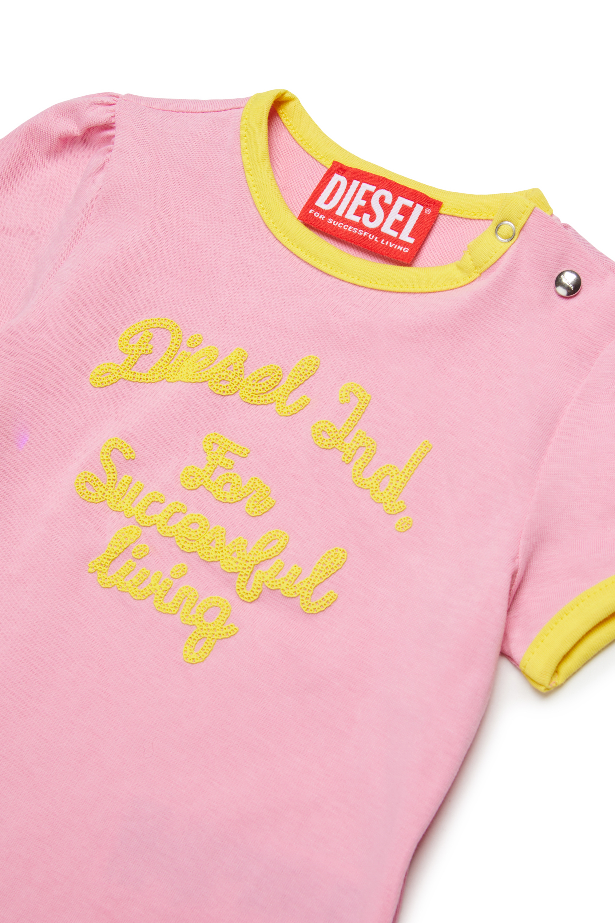 Diesel - TELAB, Woman's Ring T-shirt with embroidery in Pink - 3