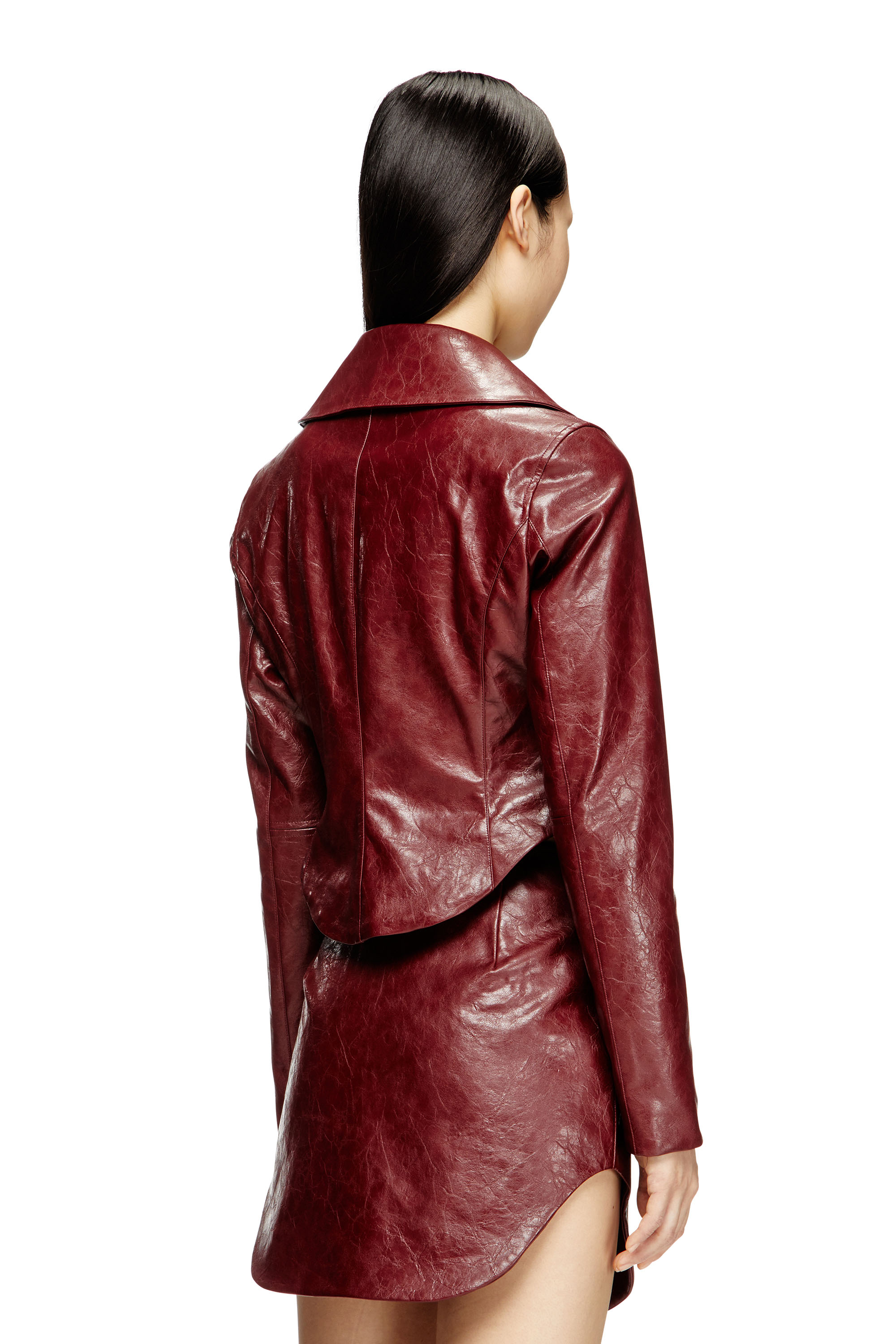 G-AMECK, Red Diesel - G-AMECK, Woman's Tailored jacket in coated fabric in Red - 4