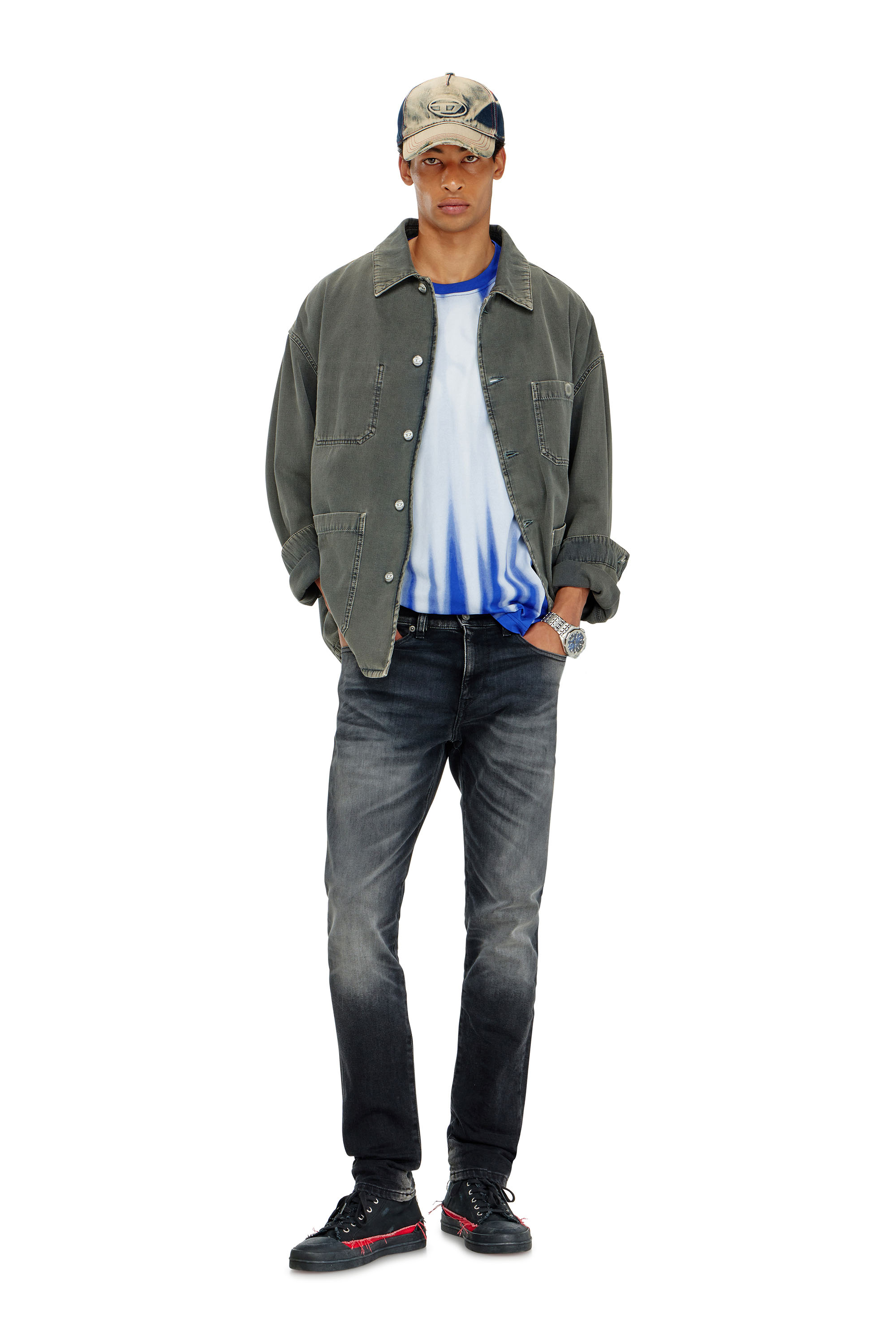 Diesel - Man's Slim Jeans 2019 D-Strukt 09P38, Black/Dark grey - 1