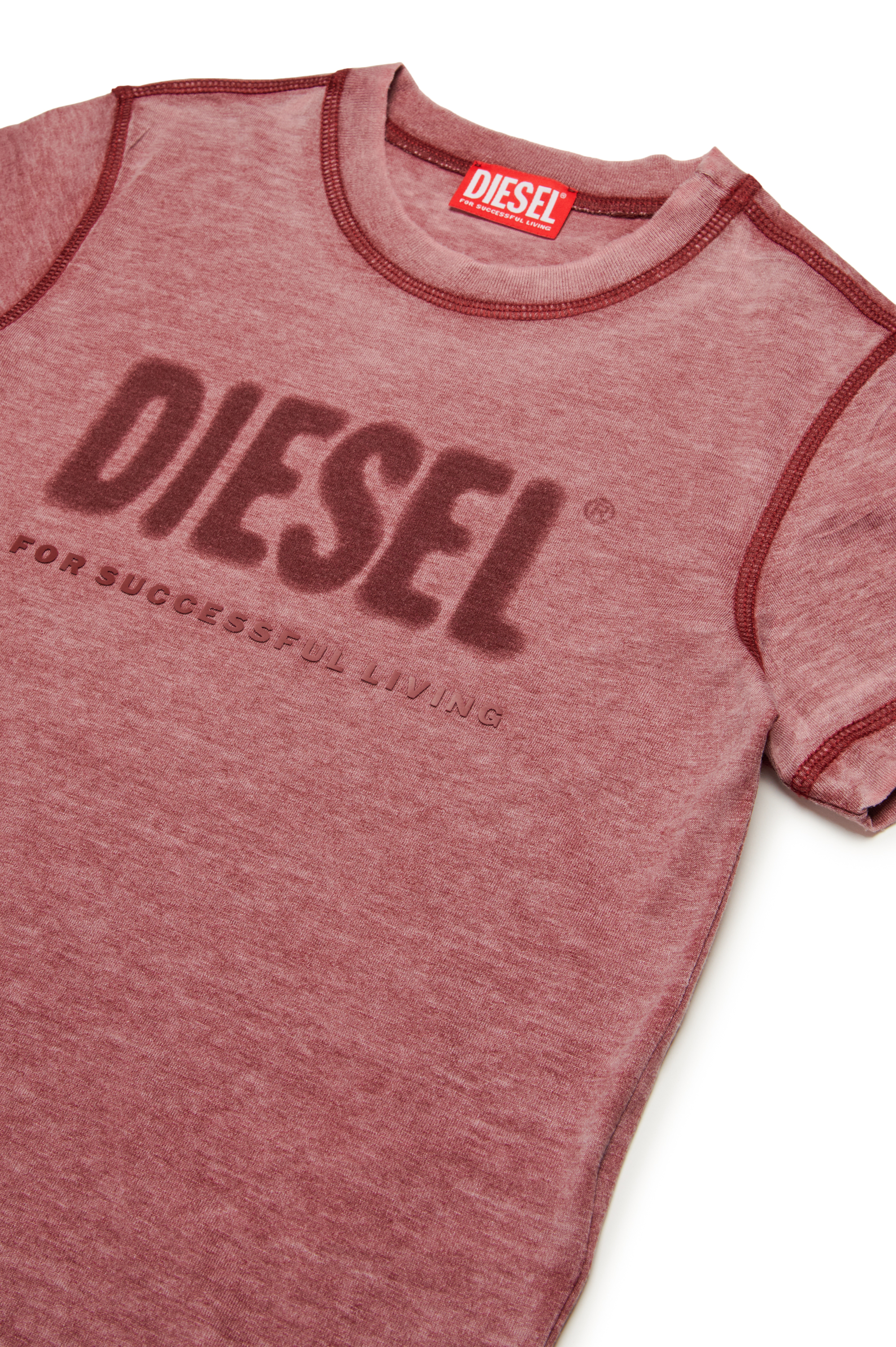 Diesel - TDIEGORL1, Man's Burnout T-shirt with logo in Red - 3