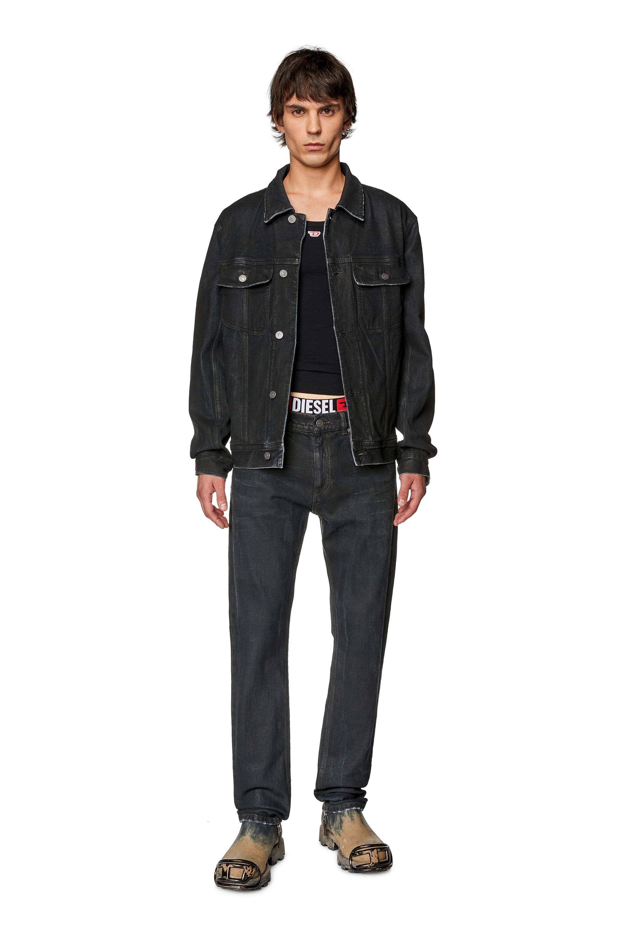 Diesel - Slim Jeans 2019 D-Strukt 0HJAU, Black/Dark grey - Image 4