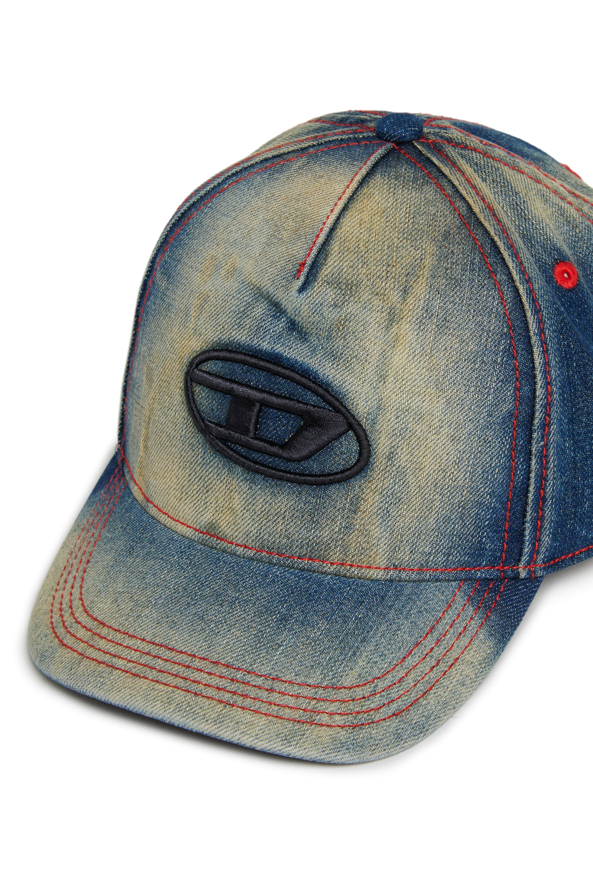 Diesel - FIMEN, Unisex's Baseball cap in faded denim with Oval D embroidery in Medium blue - 3