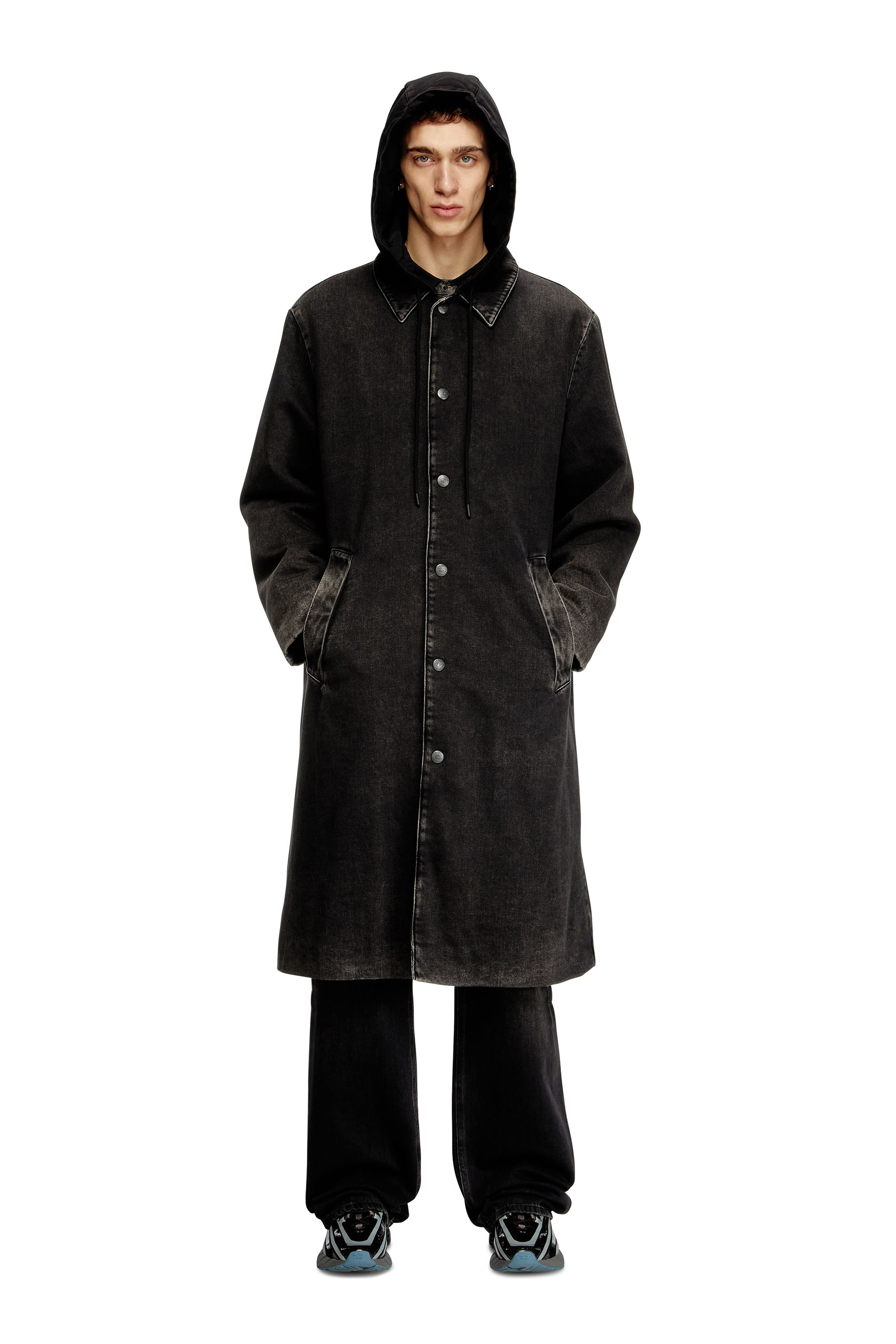 Diesel - D-JAKO-S, Man's Hybrid coat in denim and jersey in null - 1