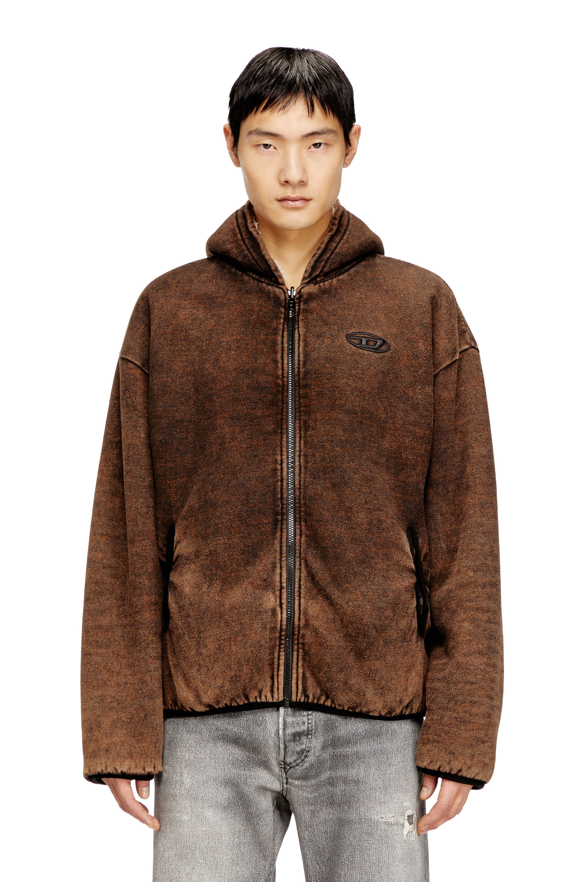 Diesel - S-BRYAN, Man's Reversible hooded zip-up jacket in null - 3