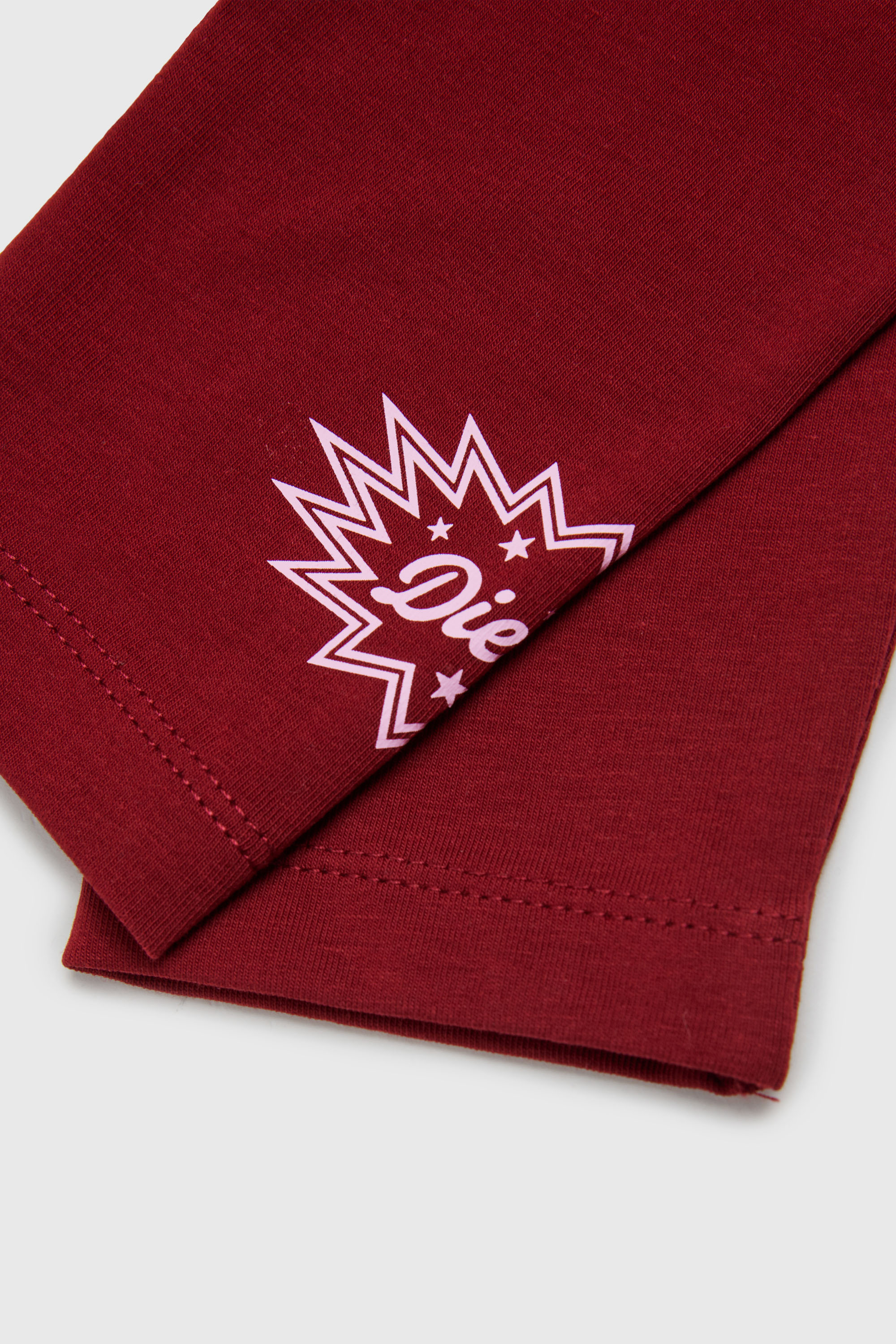 Diesel - PFUMB, Woman's Leggings with starburst logo print in Red - 4