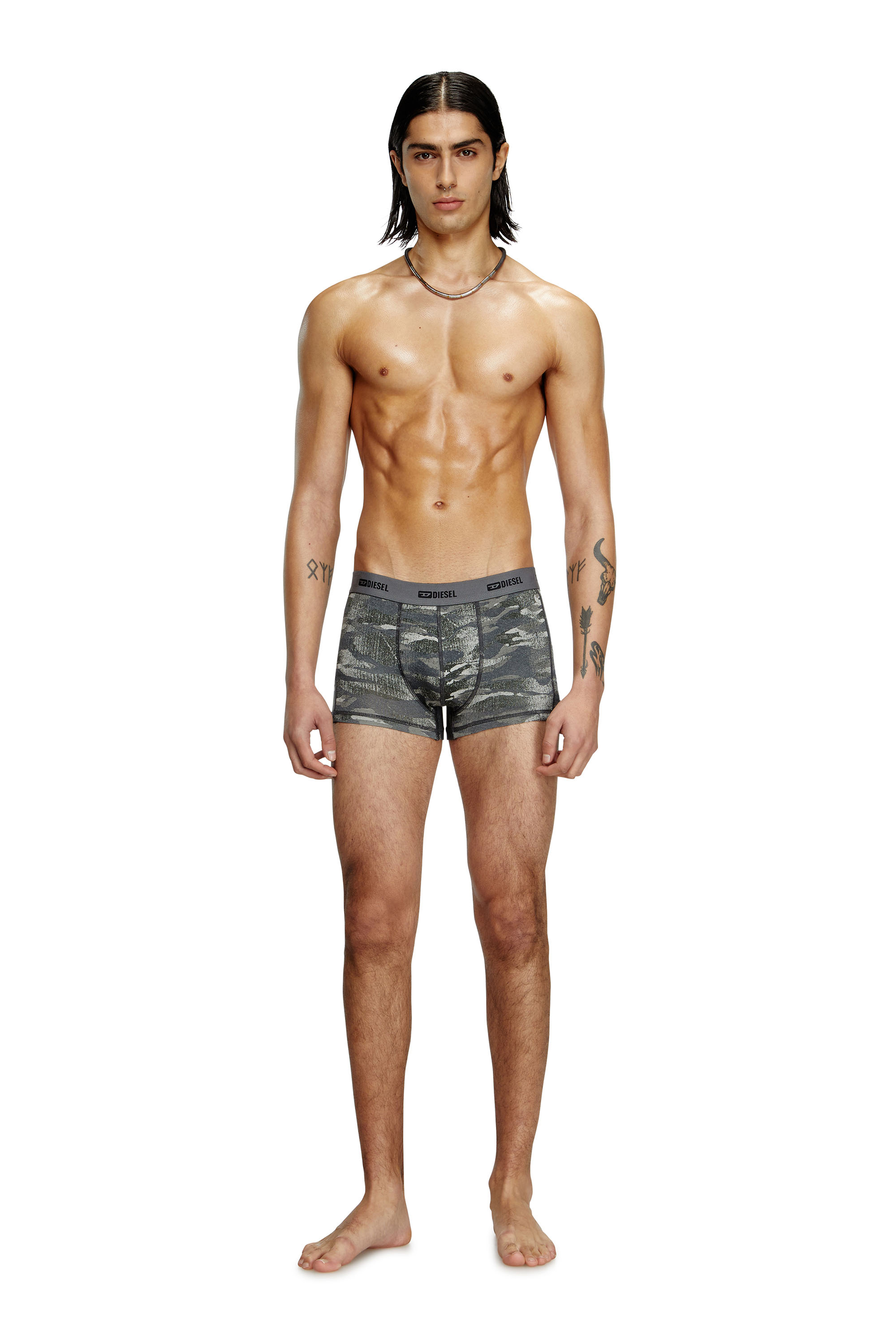 Diesel - DAMIEN-UTLT-3PACK, Man's 3-pack of boxer briefs plain and camo in Black/Grey - 2