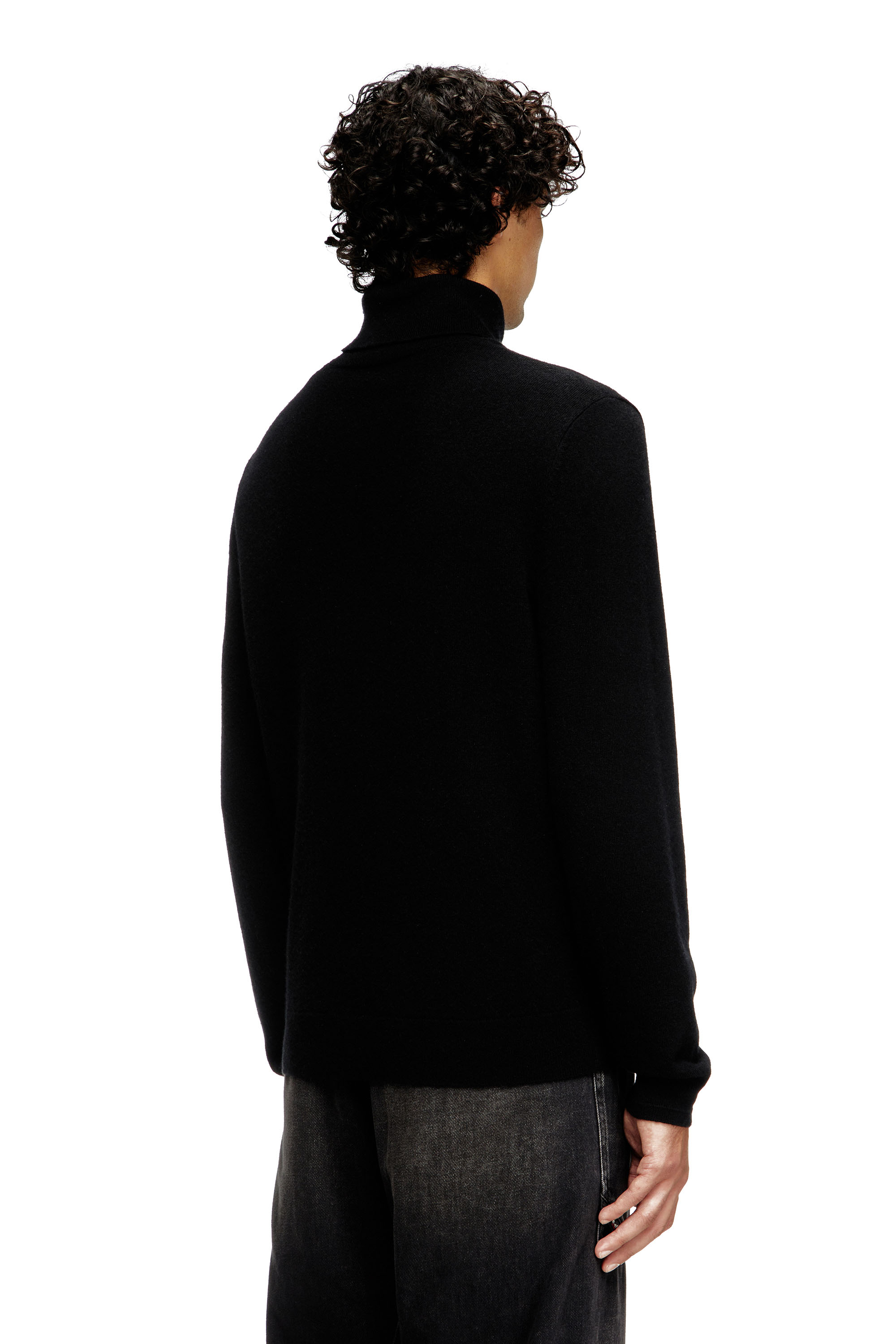 Diesel - K-VIERI-TN, Man's Turtleneck jumper in wool and cashmere in Black - 4