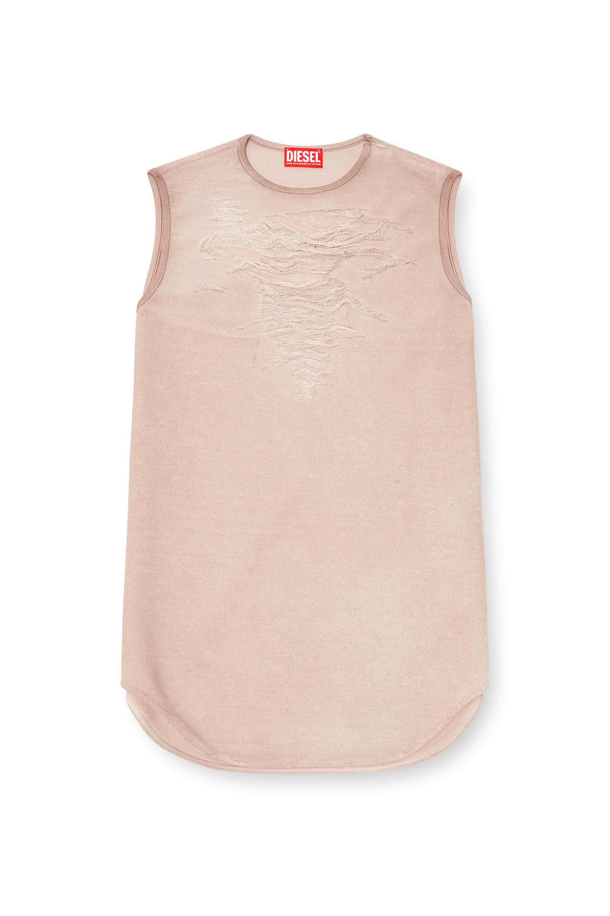 Diesel - D-YASY-S1, Woman's Short dress in devor&eacute; sweatshirt fabric in Pink - 2