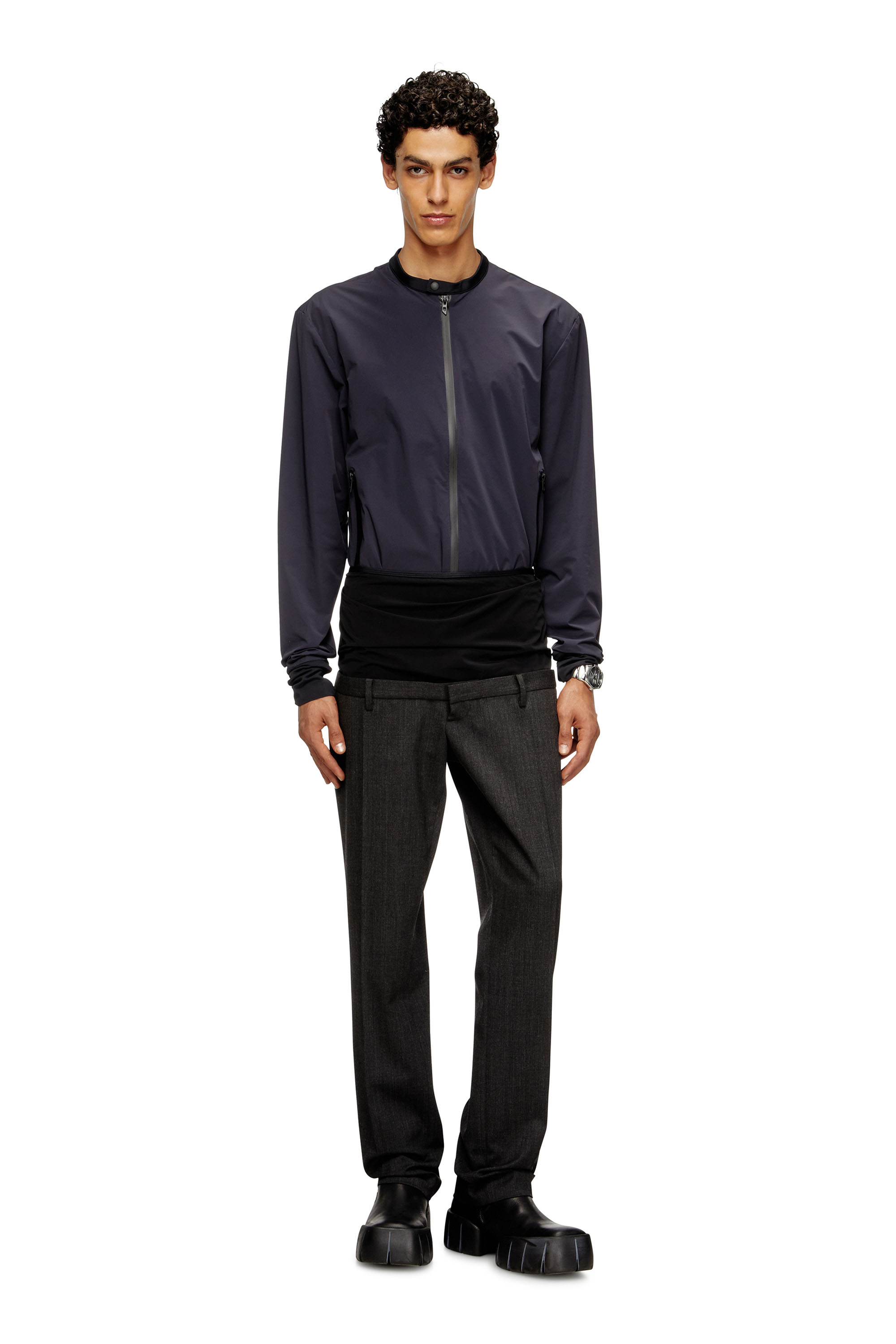 J-DOMNALL-NY, Dark Blue Diesel - J-DOMNALL-NY, Man's Jacket in bi-stretch nylon in Dark Blue - 1