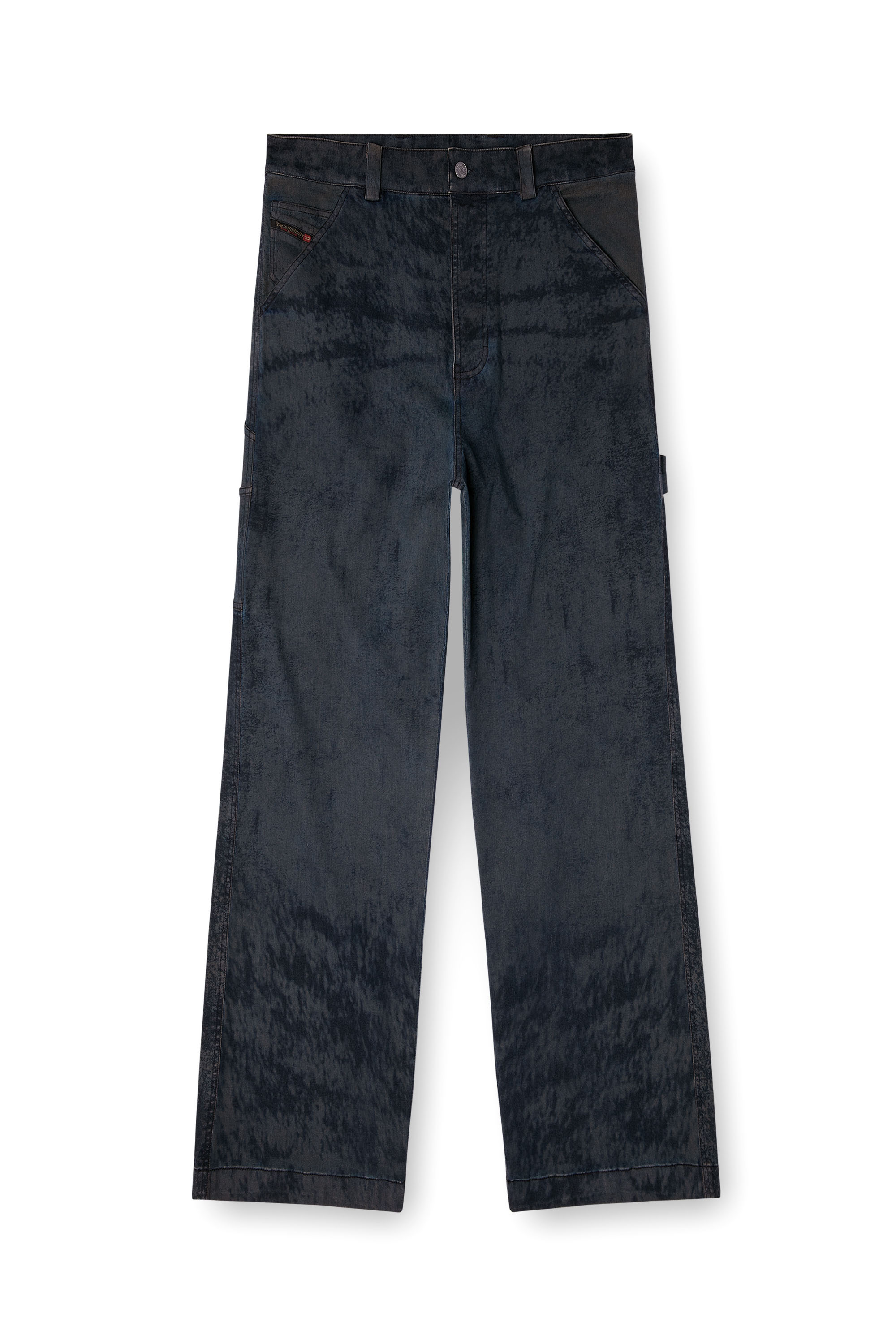 P-LIVERY-B, Black Diesel - P-LIVERY-B, Man's Utility pants in cotton blend in Black - 2