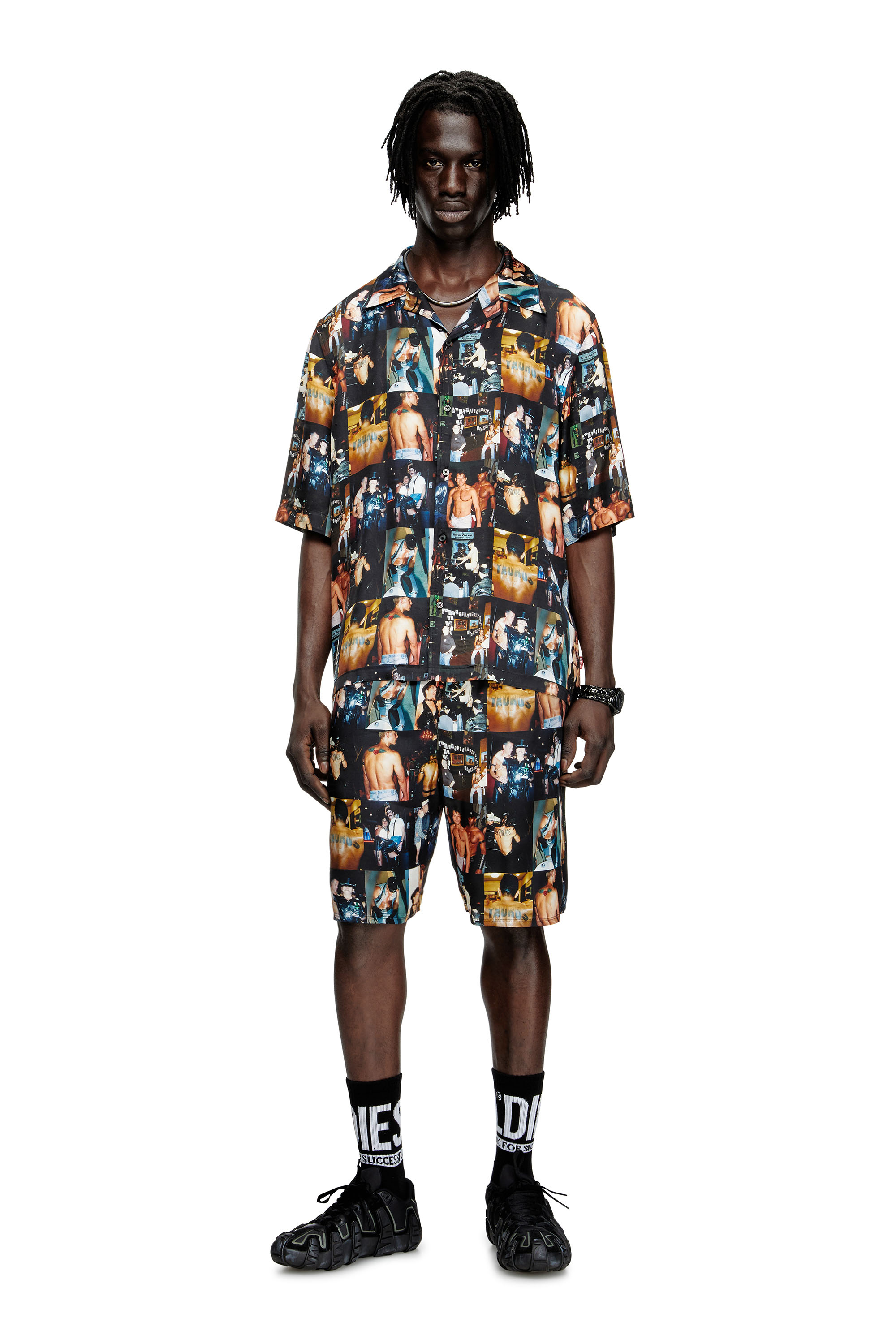 Diesel - PR-S-MEC-TOM25, Unisex's Bowling shirt with graphic prints in Black - 3