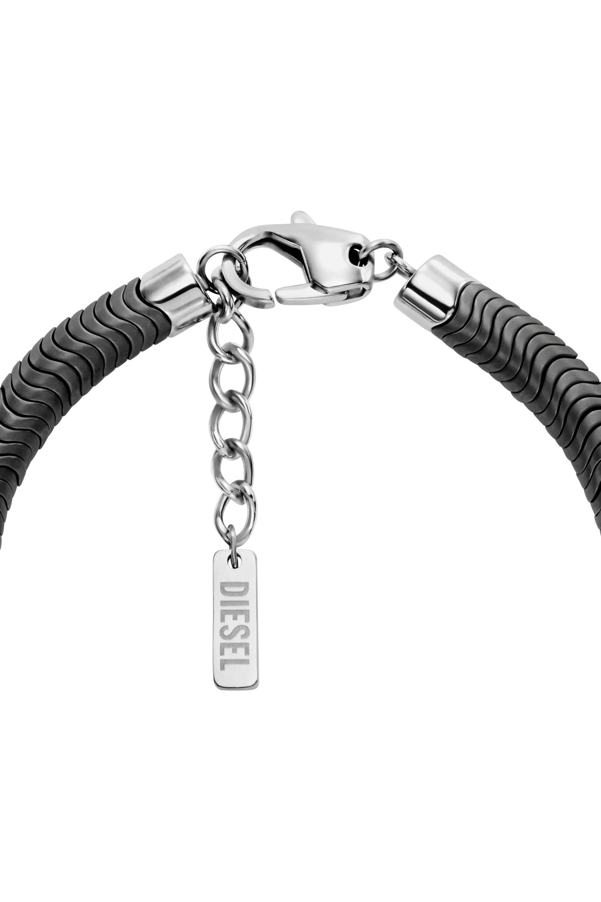 Diesel - DX1573931 JEWEL, Unisex's Hematite Beaded Bracelet in Silver/Black - 2