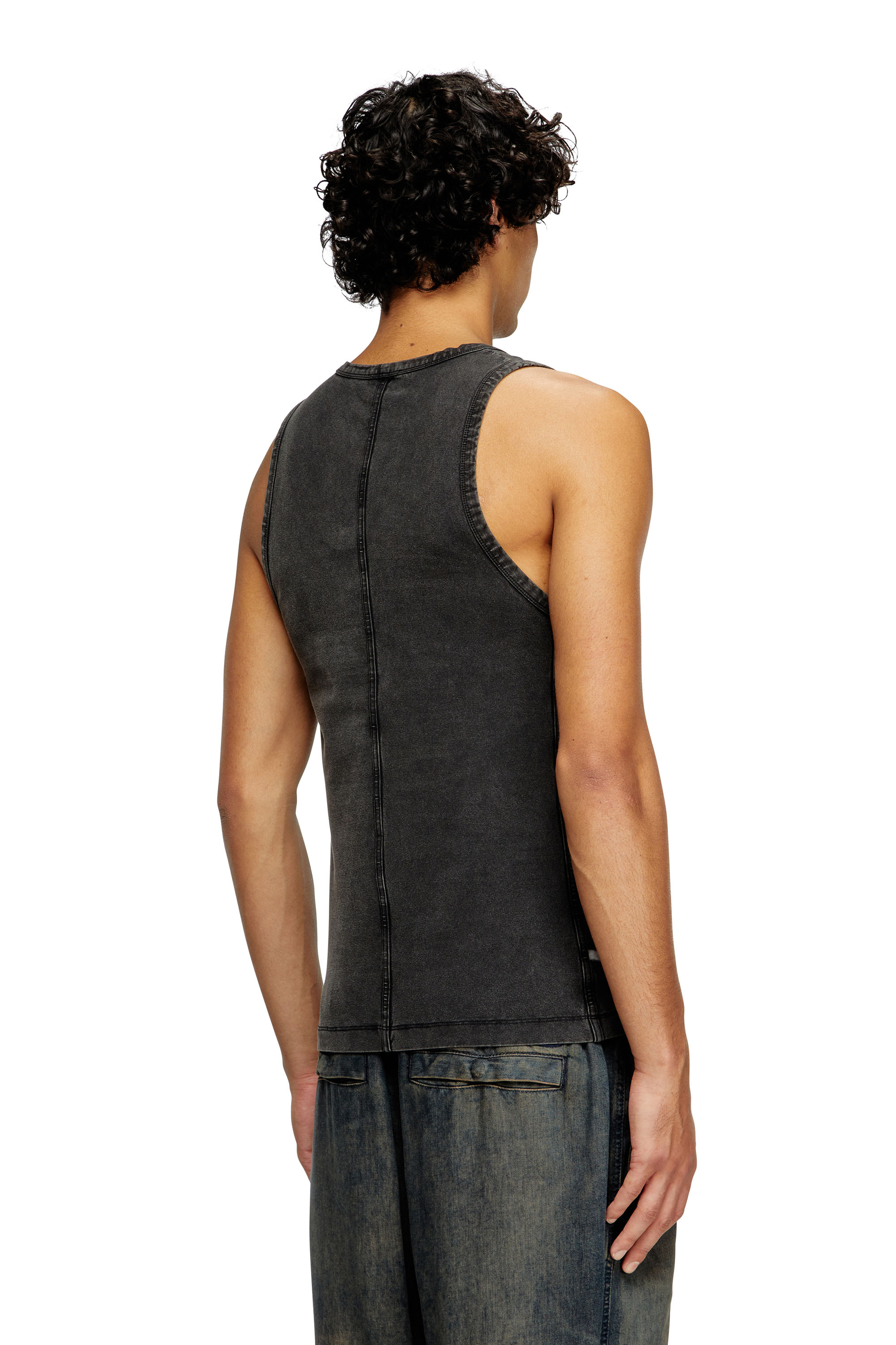 T-MELY-SL, Black Diesel - T-MELY-SL, Man's Tank top in denim-look jersey in Black - 4