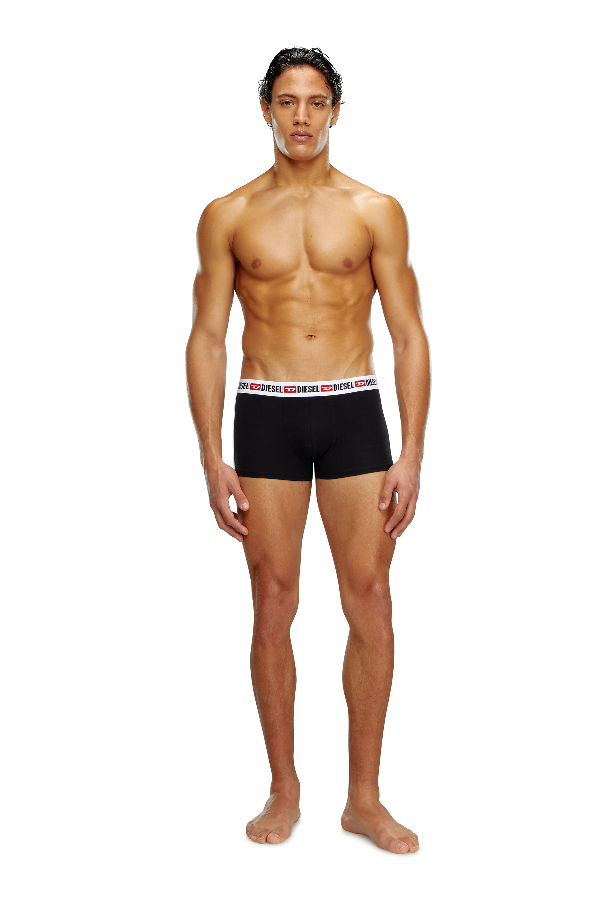 Diesel - UMBX-SHAWNTHREEPACK, Man's Three-pack boxer briefs with side band in Black - 4