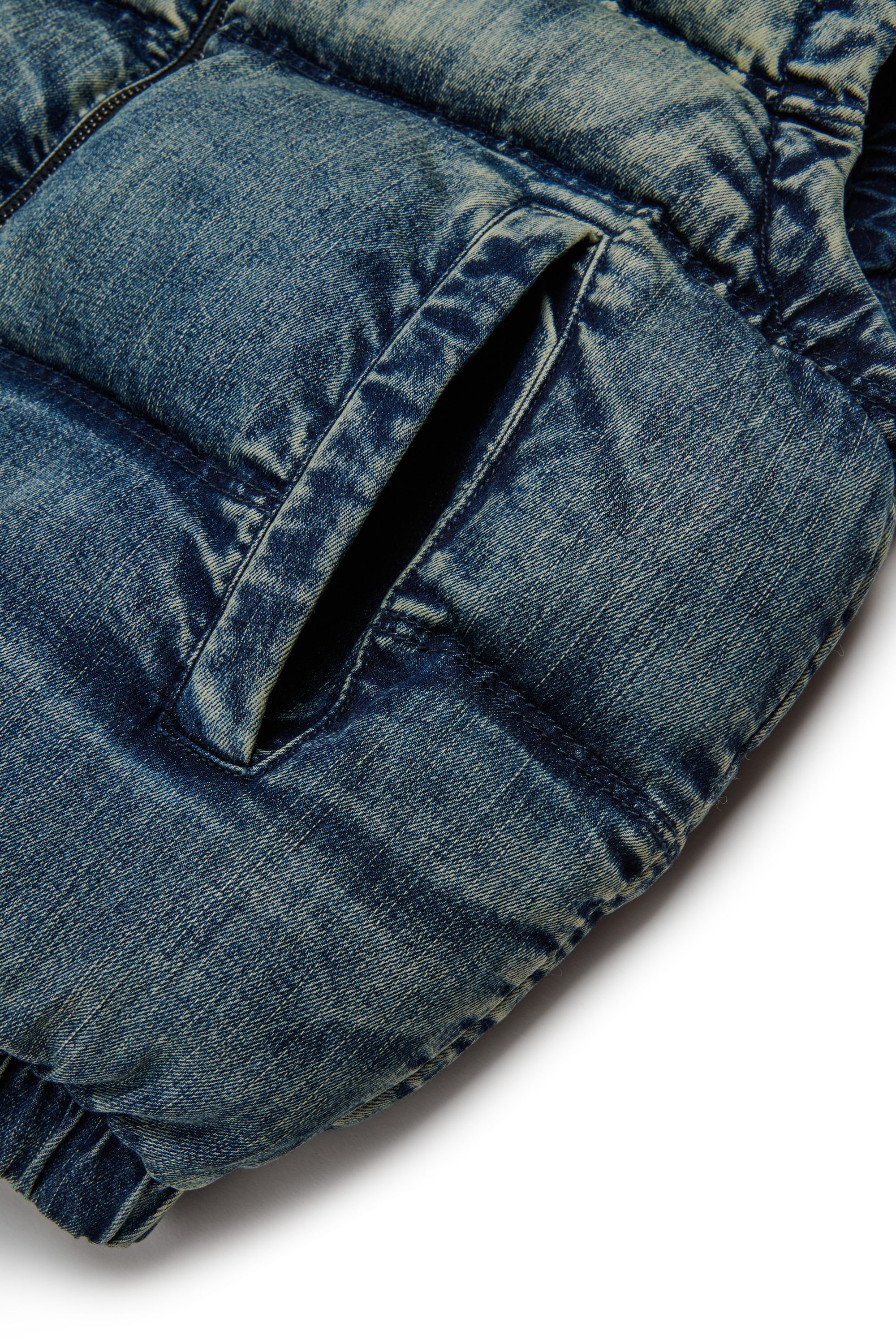 Diesel - JWMONSSL, Unisex's Denim vest with zipper and padding in Dark Blue - 4