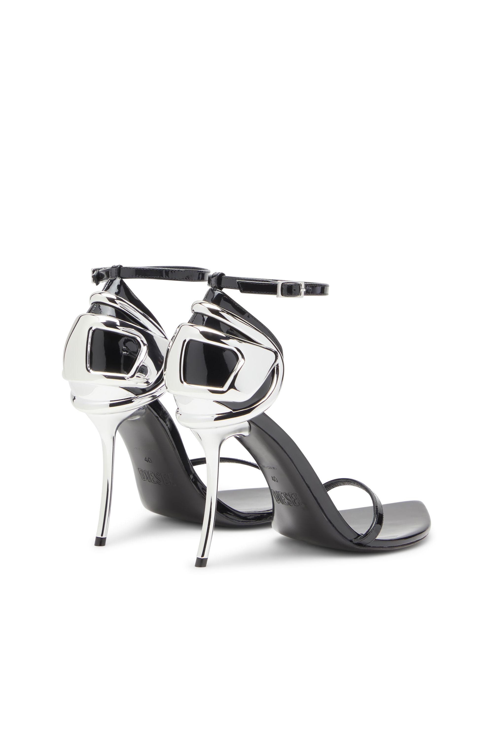 D-TEN&HALF SANDAL, Black Diesel - D-TEN&HALF SANDAL, Woman's D-Ten&Half-Stiletto sandals in patent leather and satin in Black - 3