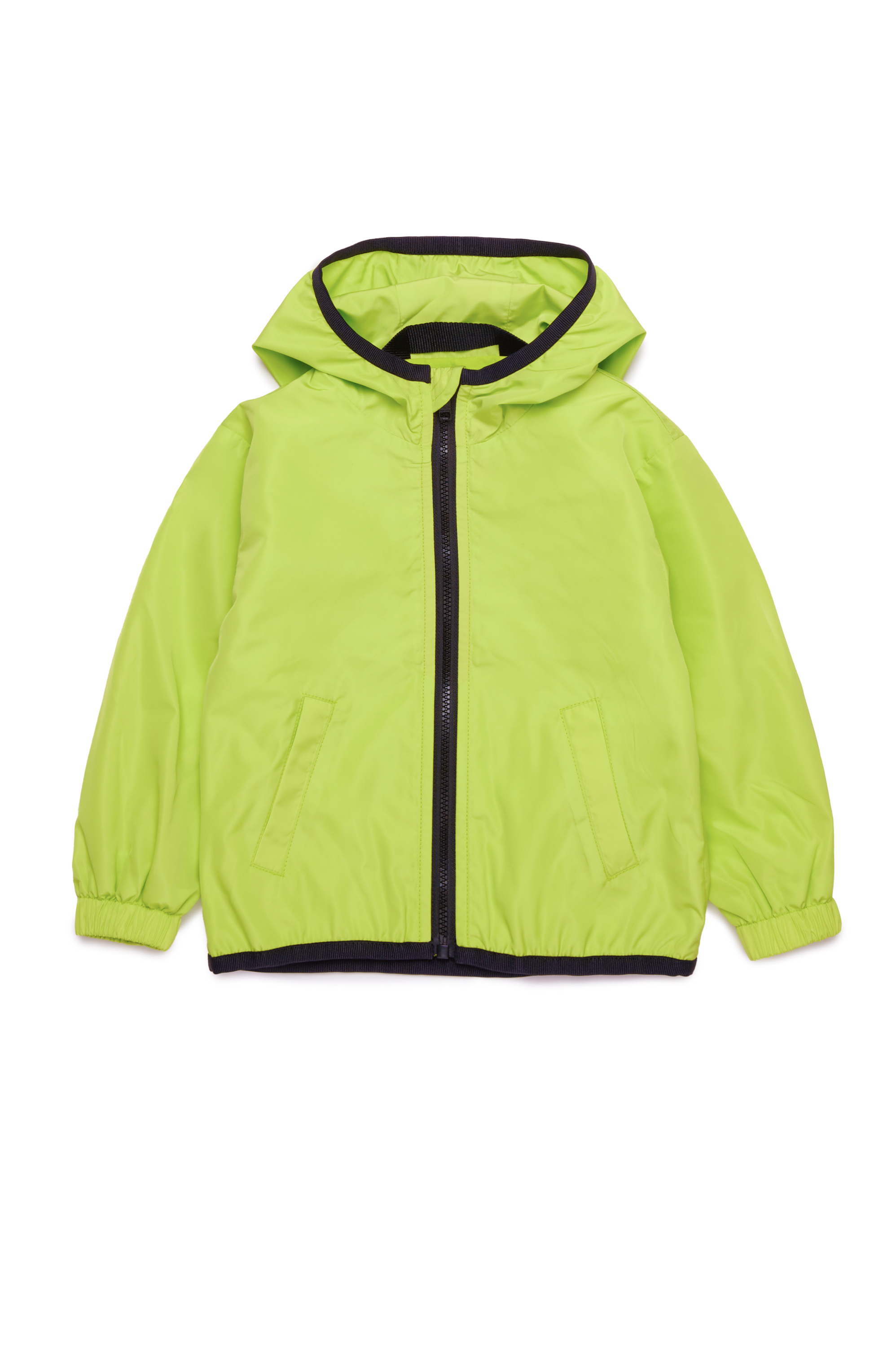 Diesel - JFLOGB, Unisex's Hooded jacket with mega Oval D print in Green Fluo - 1