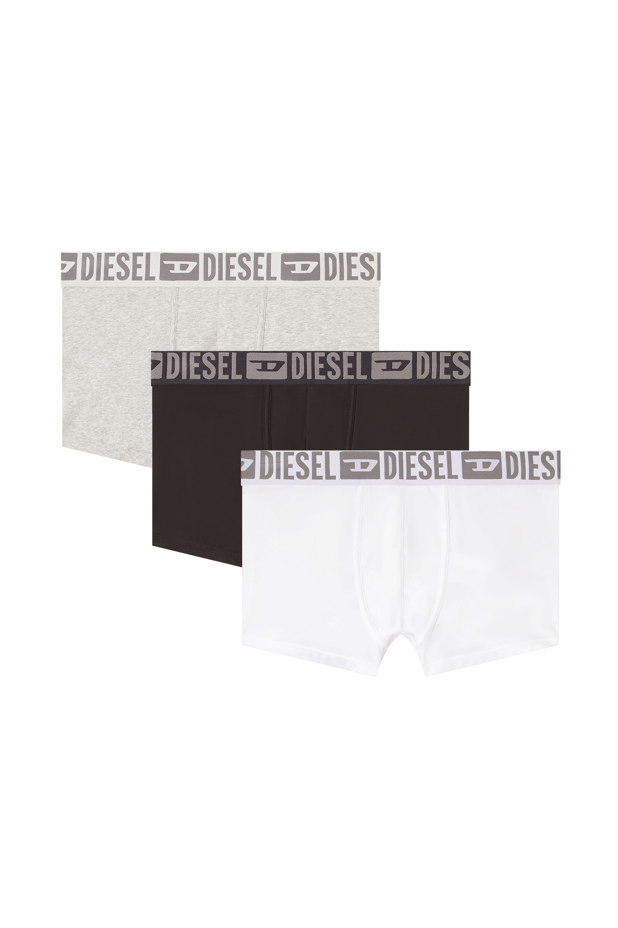 MIKE-D-CORE-3PACK, White/Black Diesel - MIKE-D-CORE-3PACK, Man's 3-pack of stretch cotton boxers with tonal waistband in White/Black - 2