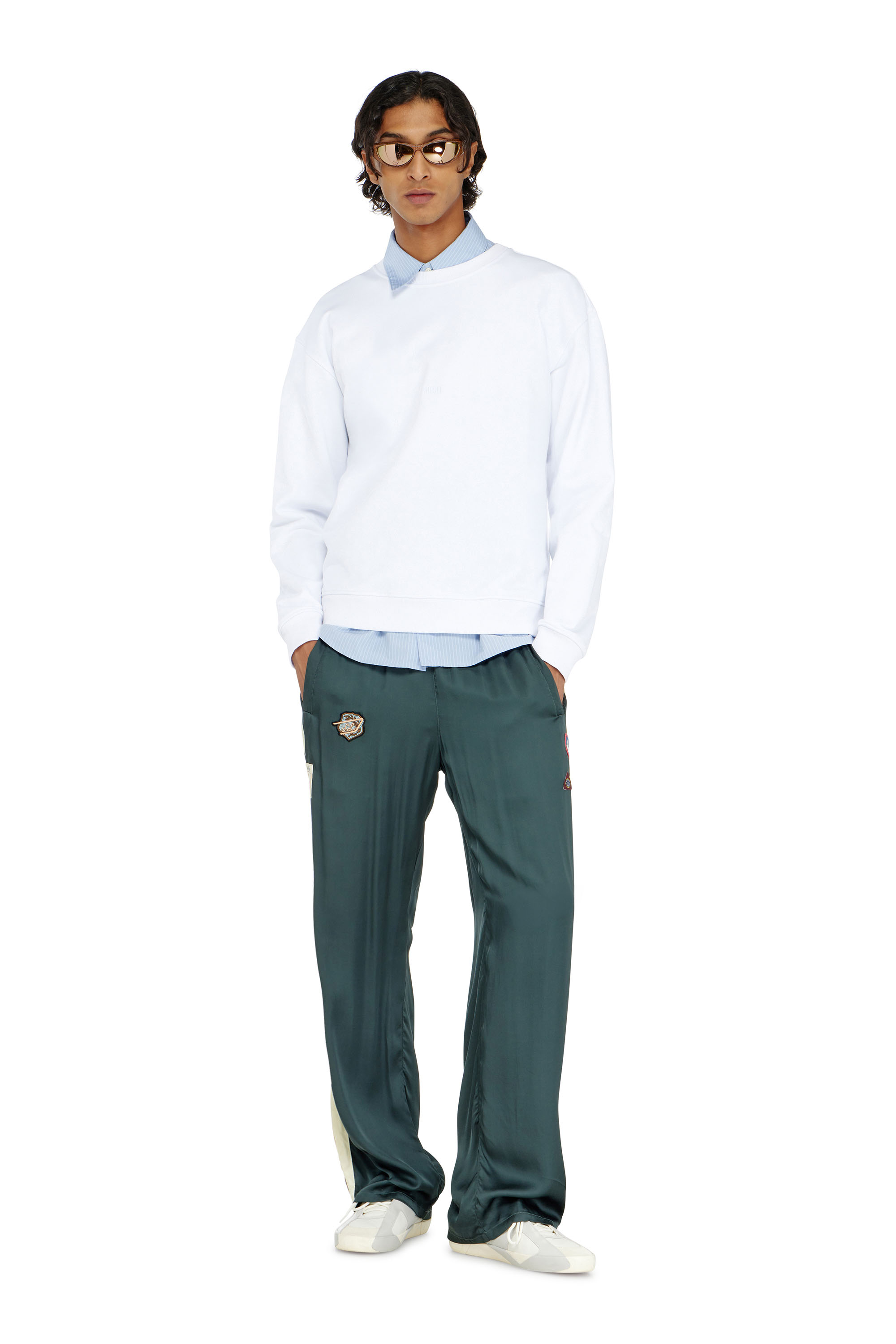 Diesel - S-NORM-AA5, Man's Cotton sweatshirt with micro logo embroidery in null - 1