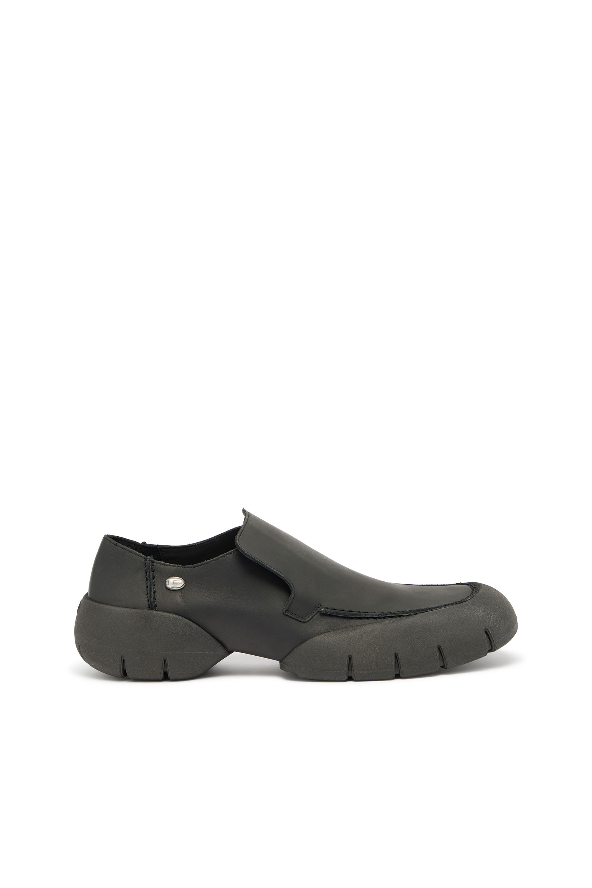 Diesel - D-MATHIEU SC, Man's D-Mathieu-Brushed leather loafer with rubber sole in Black - 1