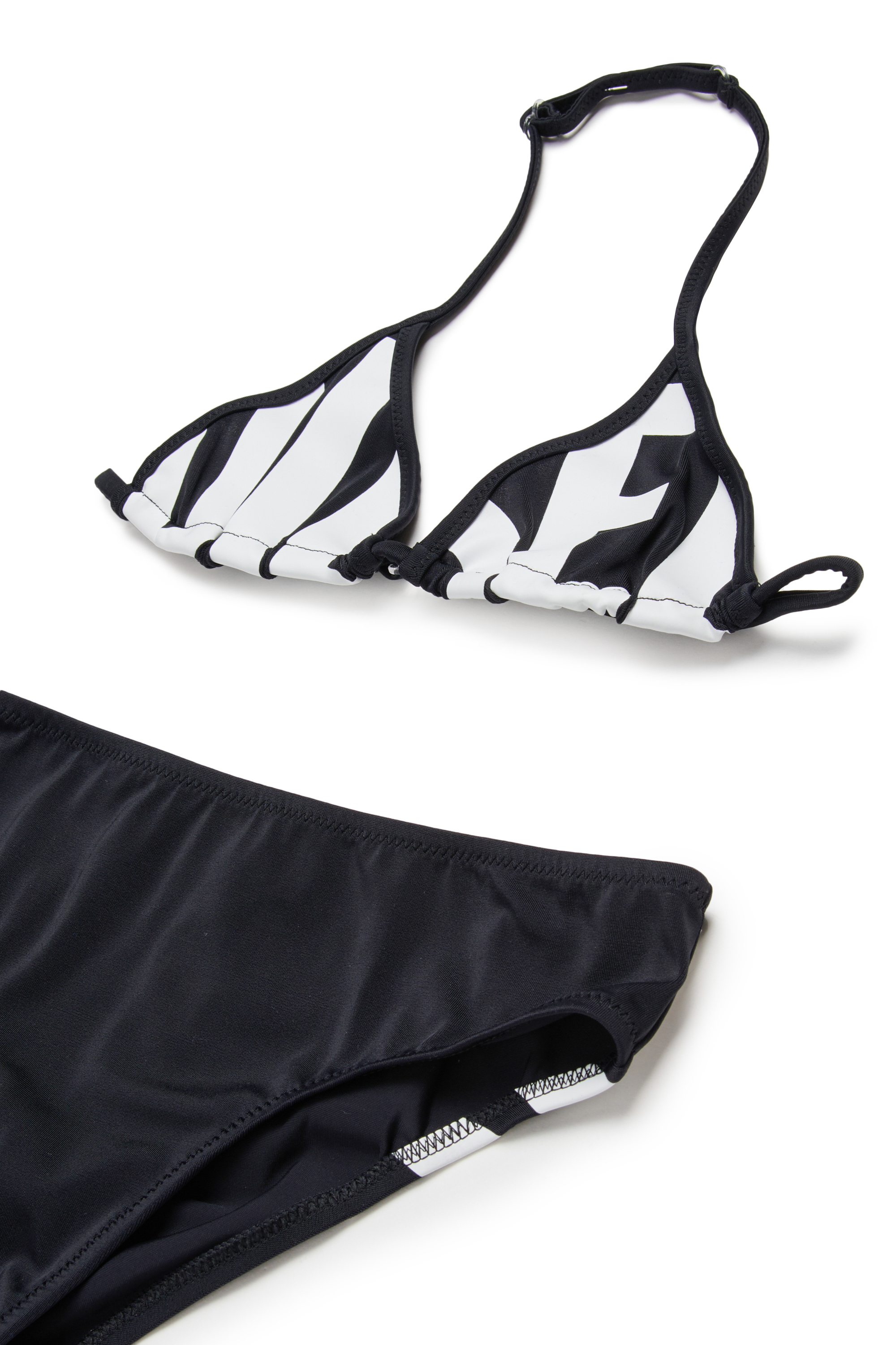 Diesel - MIDDY, Woman's Bikini in solid colour with maxi logo in Black - 3