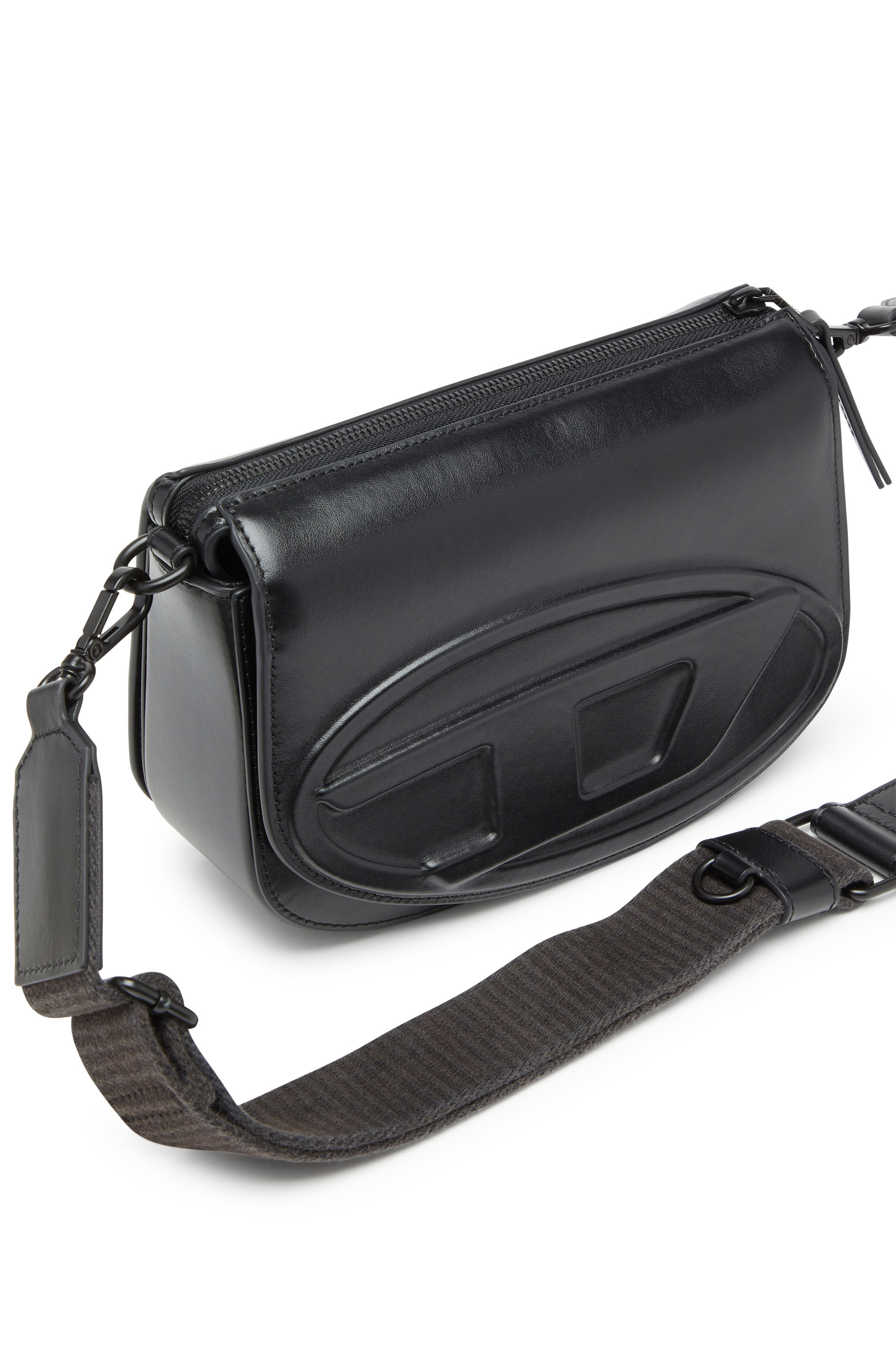 Diesel - 1DR CAMERA BAG, Man's 1DR-Camera bag in premium leather in Black - 5