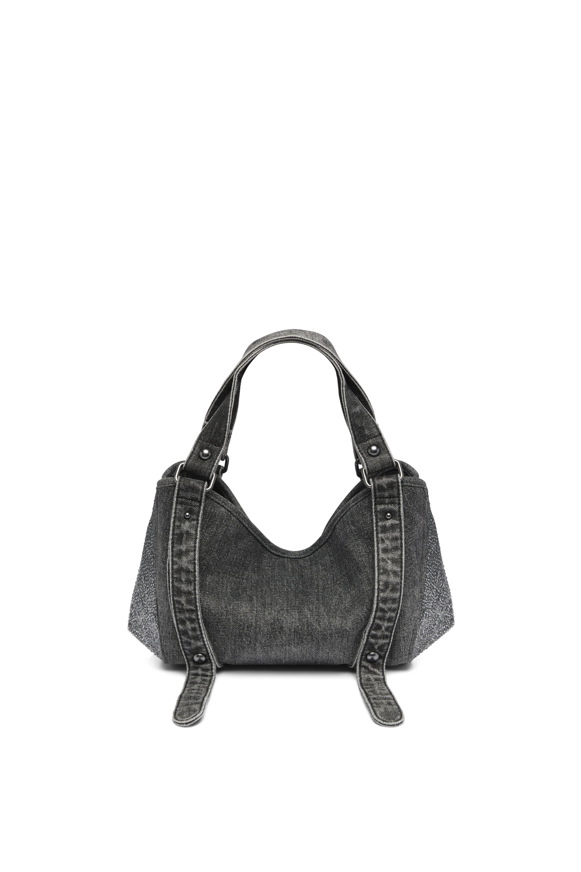 Diesel - D-ONE TOPHANDLE S, Woman's D-One-Small top-handle bag in crystal solarised denim in Black - 2