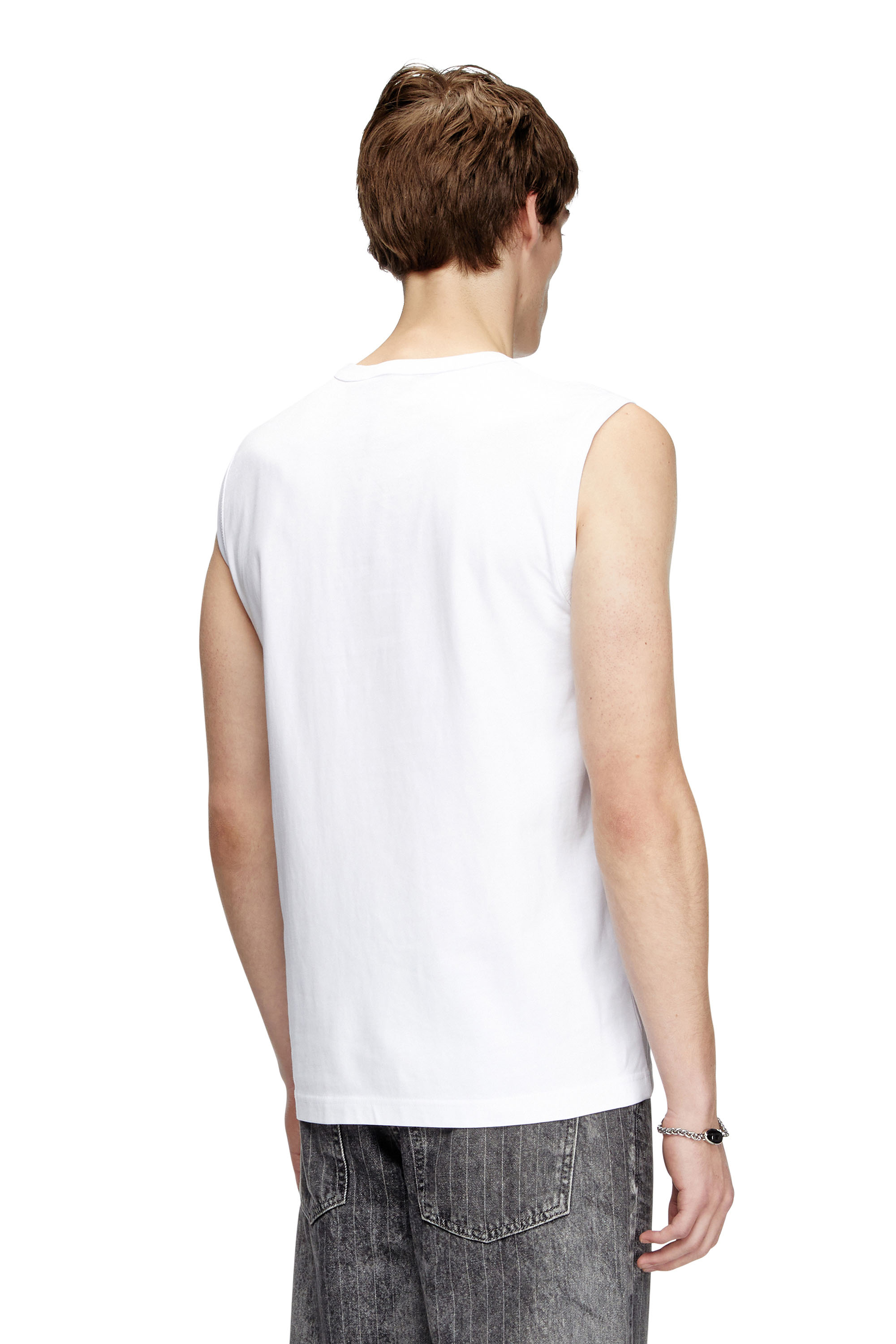 Diesel - T-BISCO-OD, Man's Tank top with metallic Oval D in White - 4