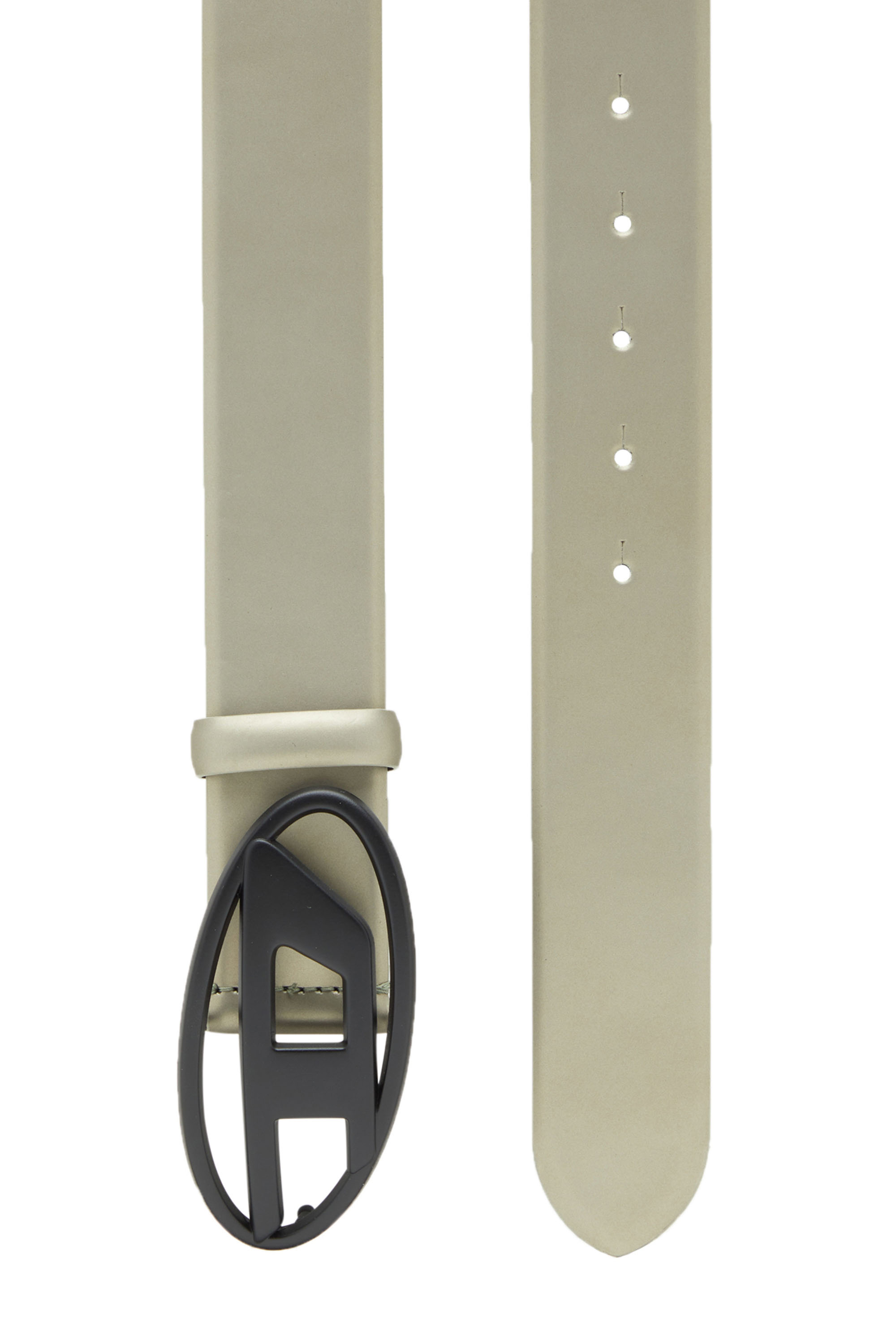 B-1DR W, Beige Diesel - B-1DR W, Unisex's Padded leather belt with oval D buckle in Beige - 2