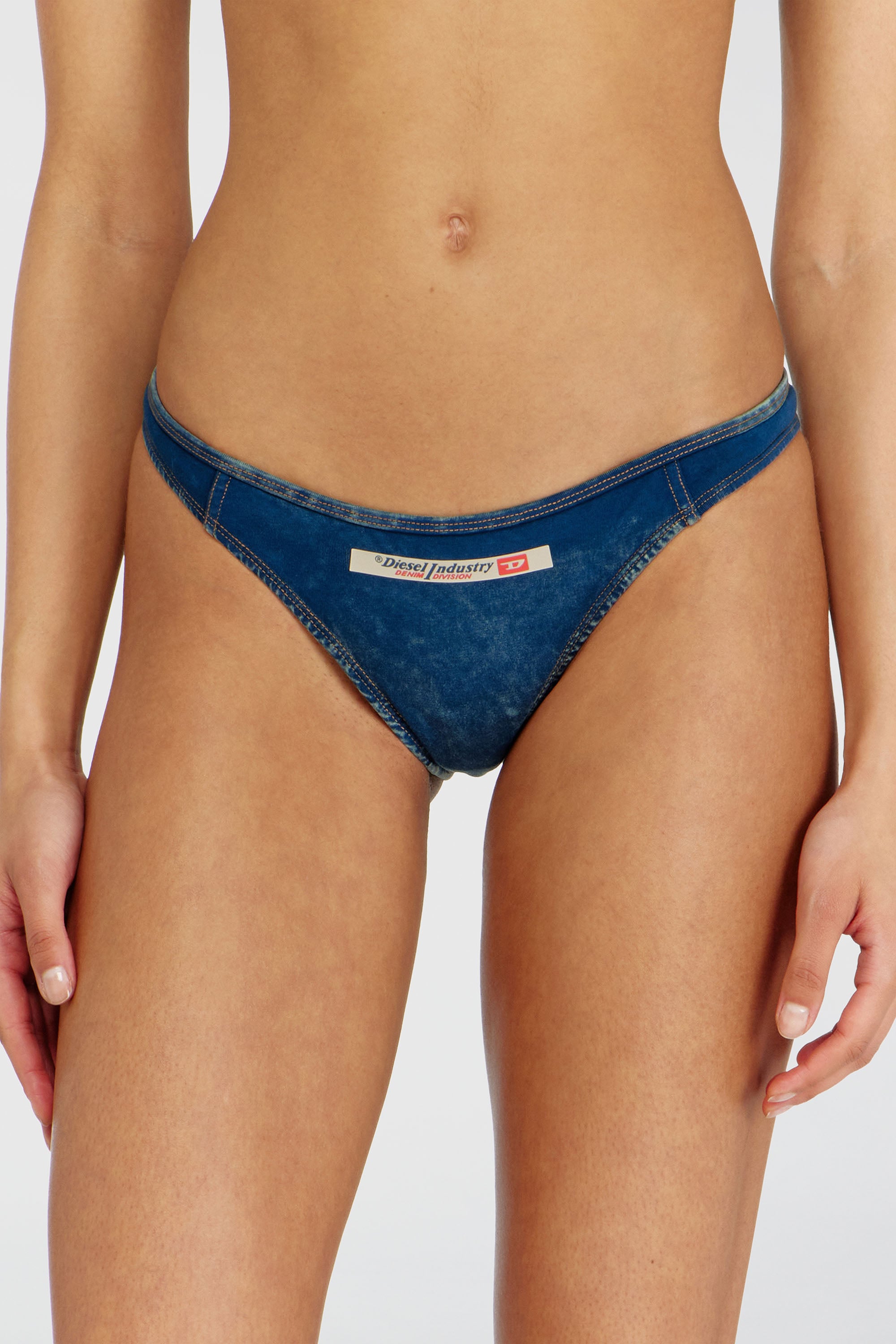Diesel - AILEEN-DNM, Woman's Cotton Brazilian briefs with denim effect in Blue - 2