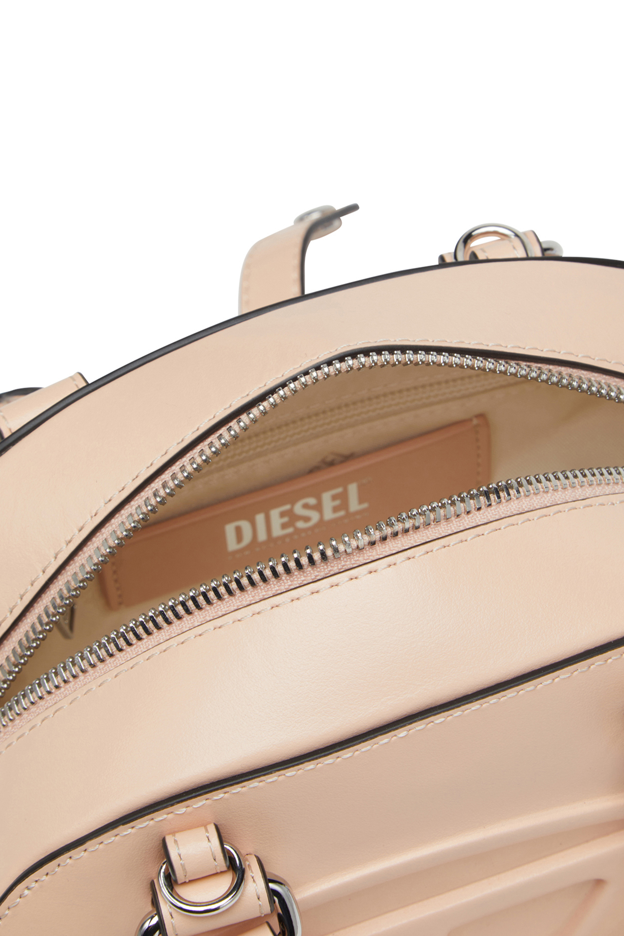 Diesel - 1DR DOME CROSSBODY, Woman's 1DR Dome-Leather mini bowling bag in Pink - 4