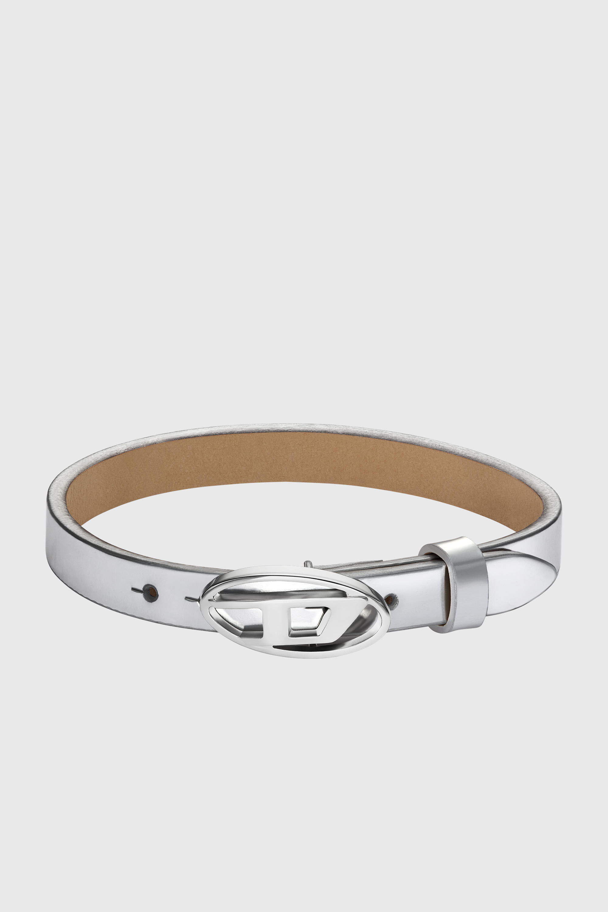 Silver Leather Stackable Bracelet