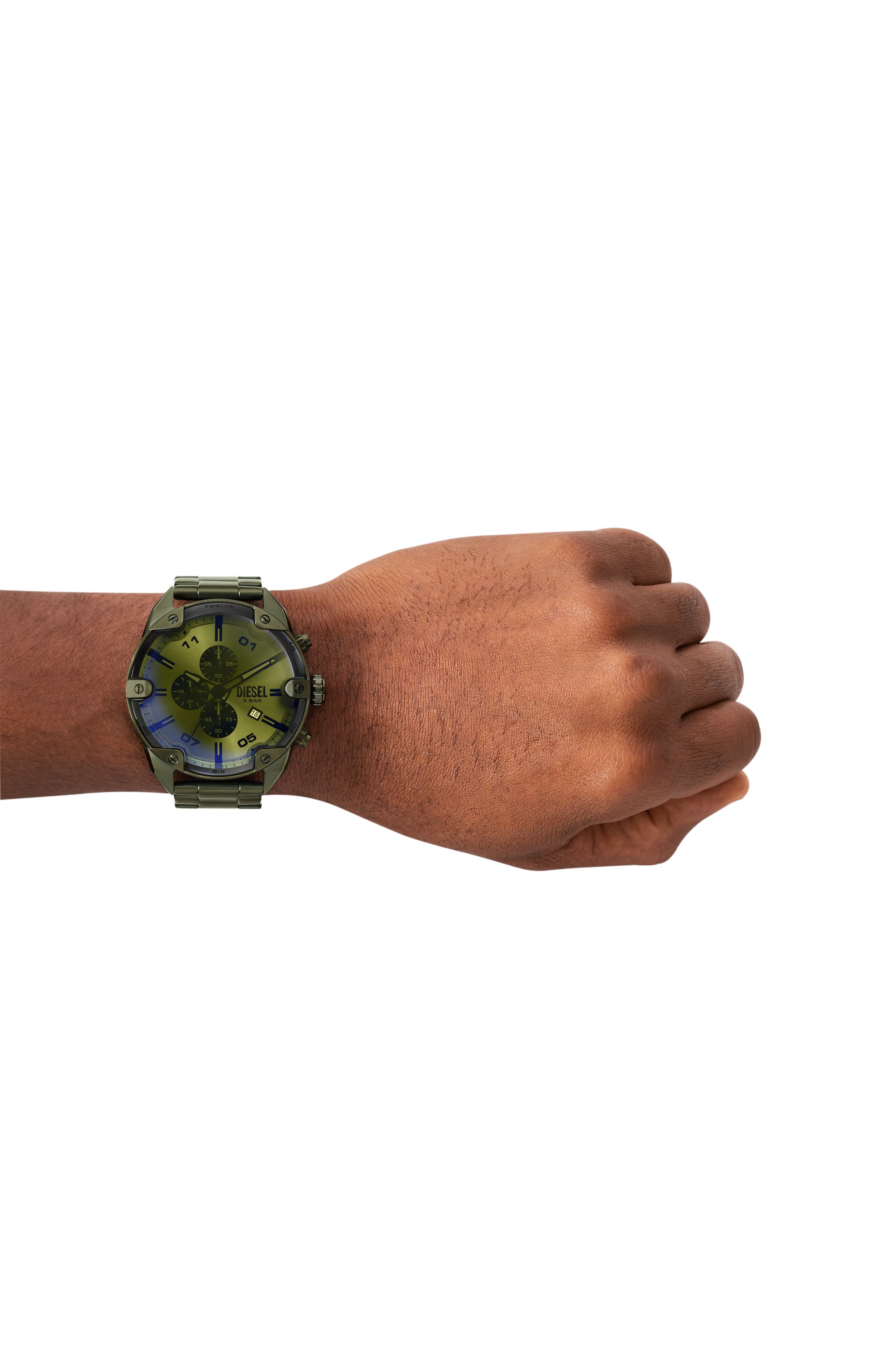 Diesel - DZ4670 WATCH, Man's Spiked Green Stainless Steel Watch in Green - 4