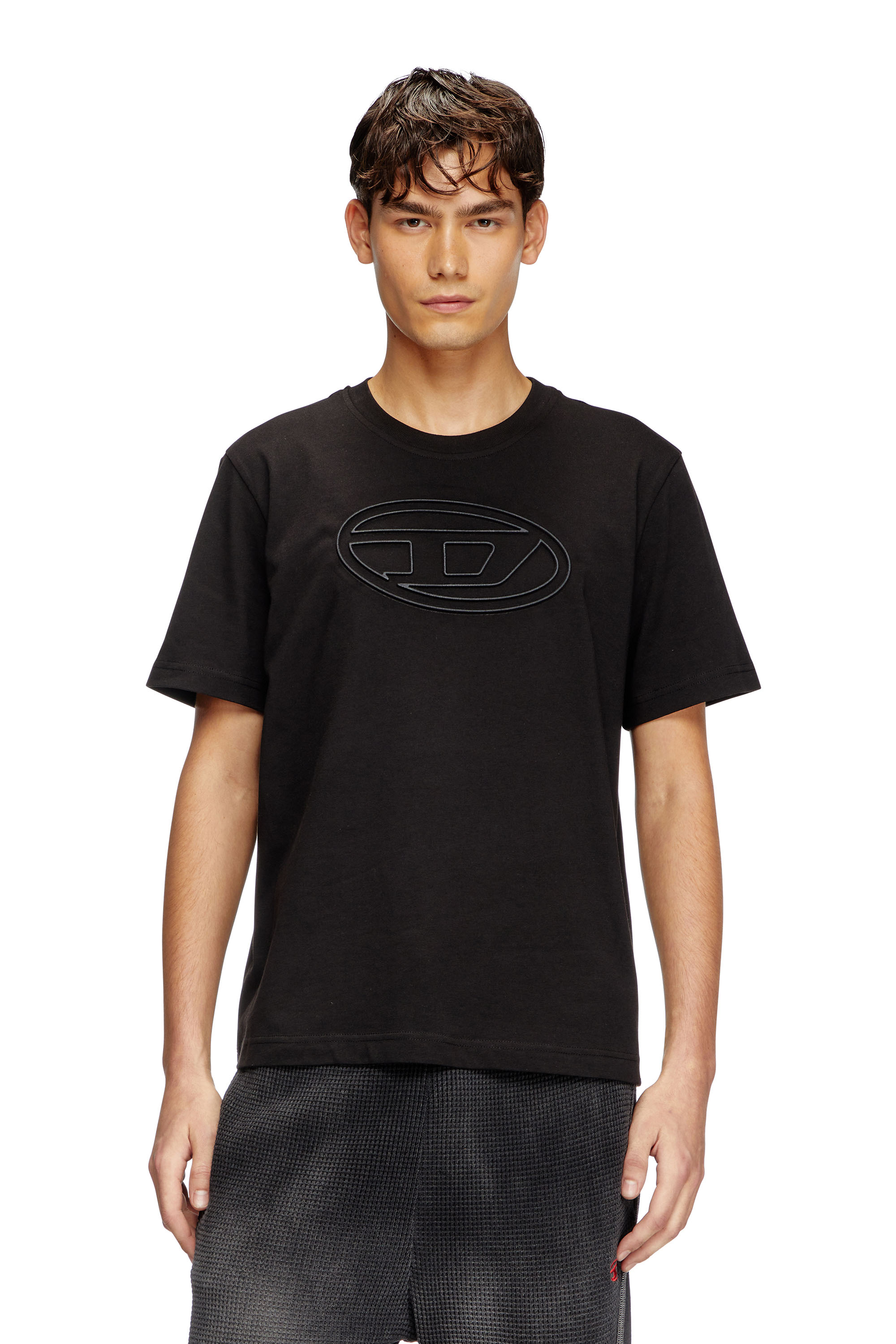 Diesel - T-ADJUST-BIGOVAL, Man's T-shirt with embossed Oval D in Black - 3