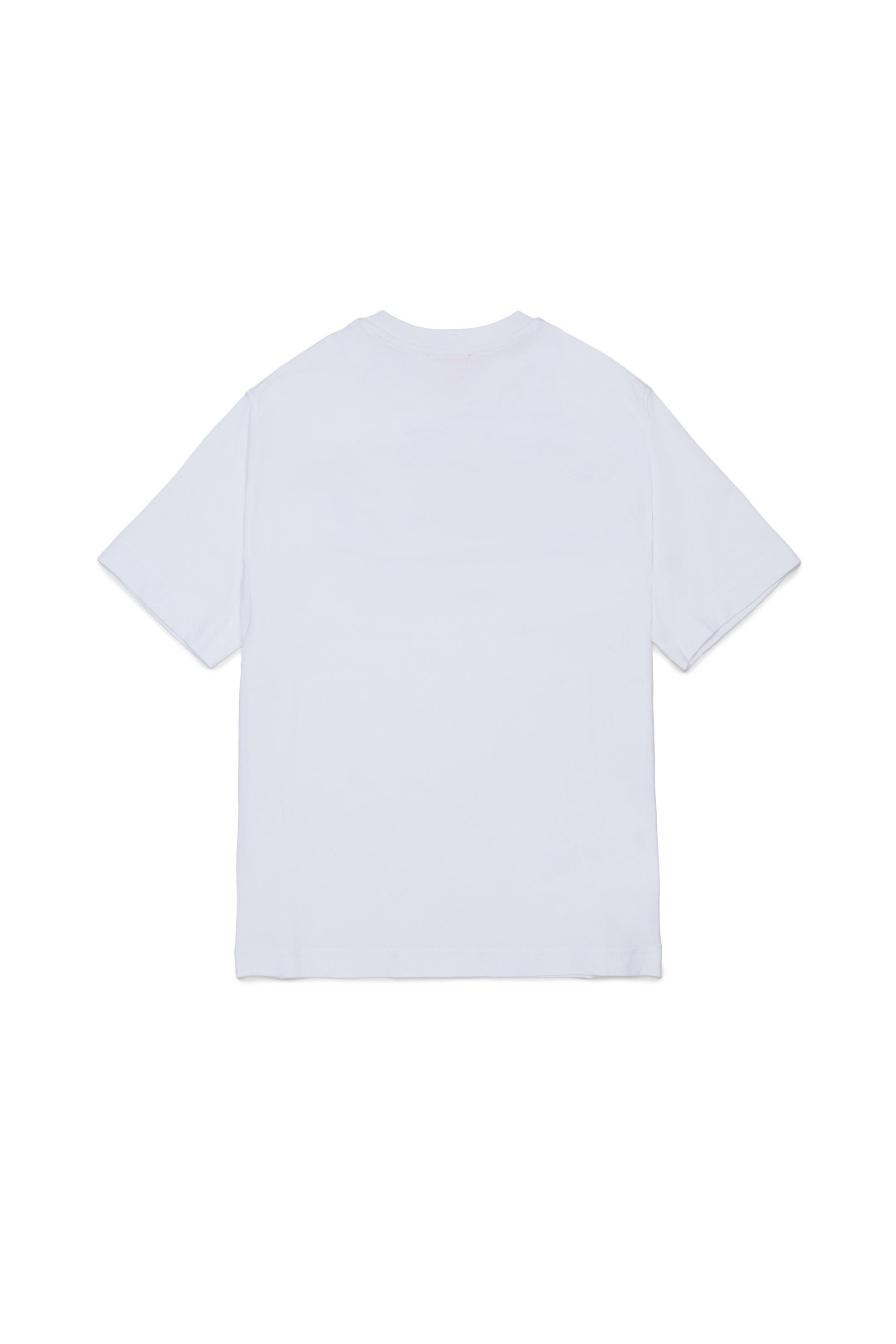 Diesel - TSCRAP OVER, Man's T-shirt with Oval D embroidery and flock print in White - 1