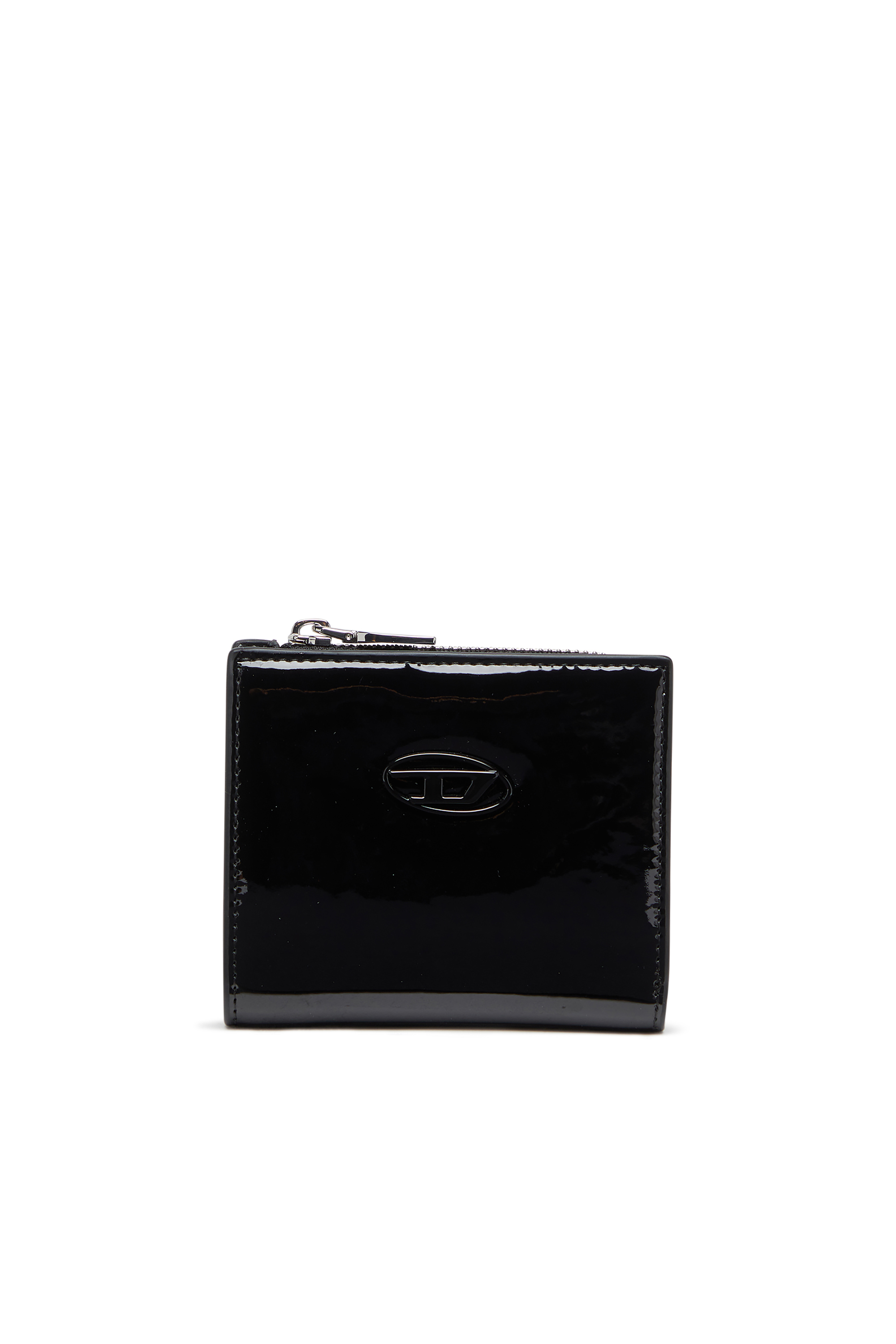 Diesel - PLAY BI FOLD ZIP L, Woman's Bi-fold wallet in glossy PU in Black - 1