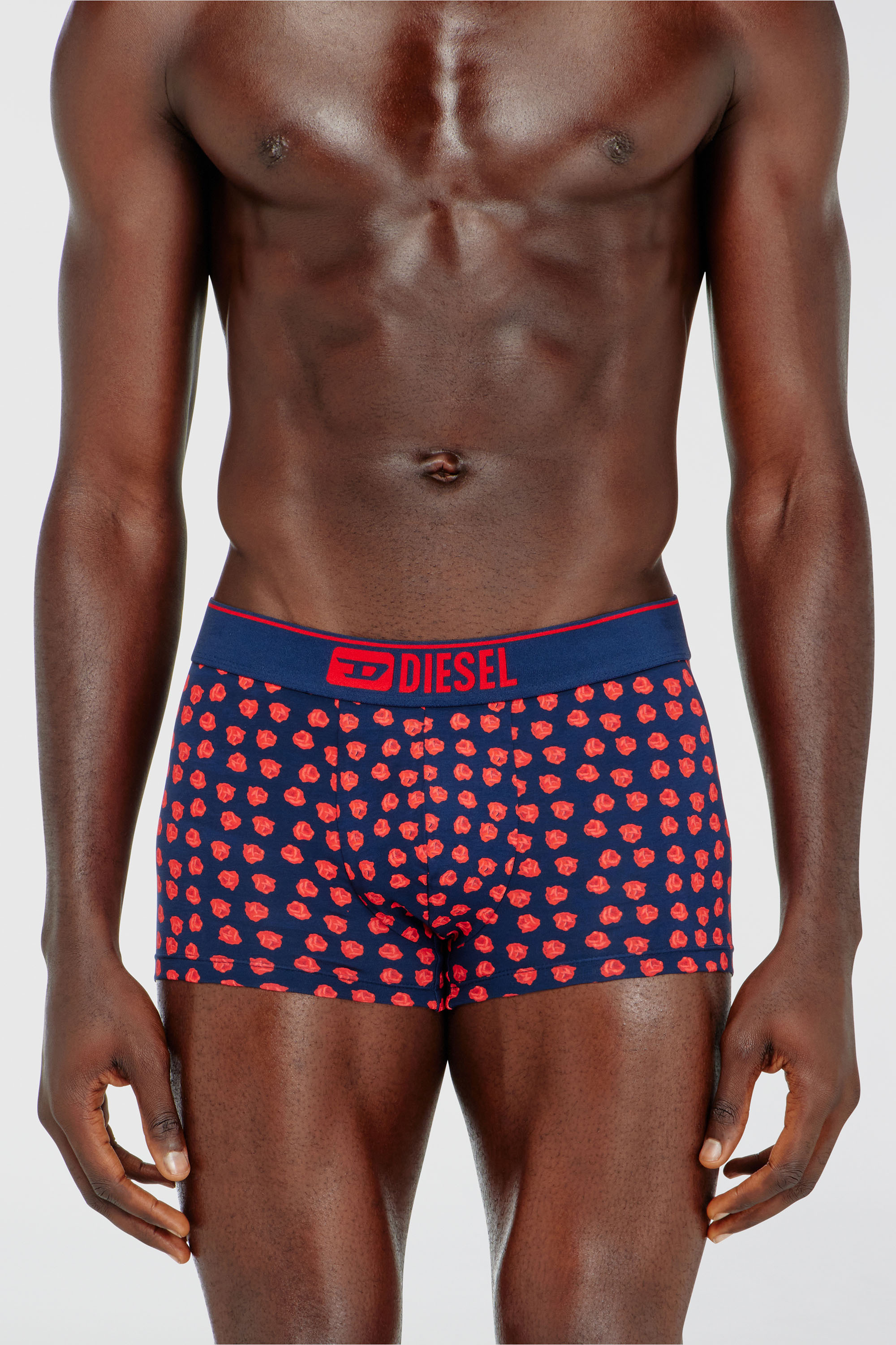 Diesel - DAMIEN-D-BOX-3PACK, Man's Three-pack boxer briefs with rose print in Red/Blue - 2