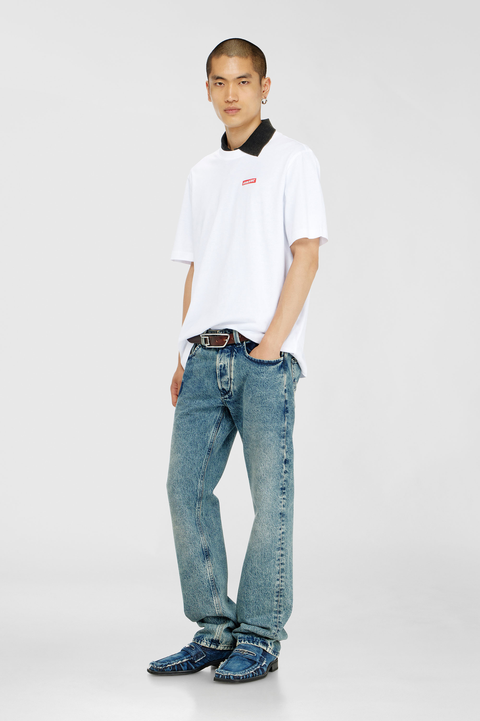 Cotton T-shirt with logo patch