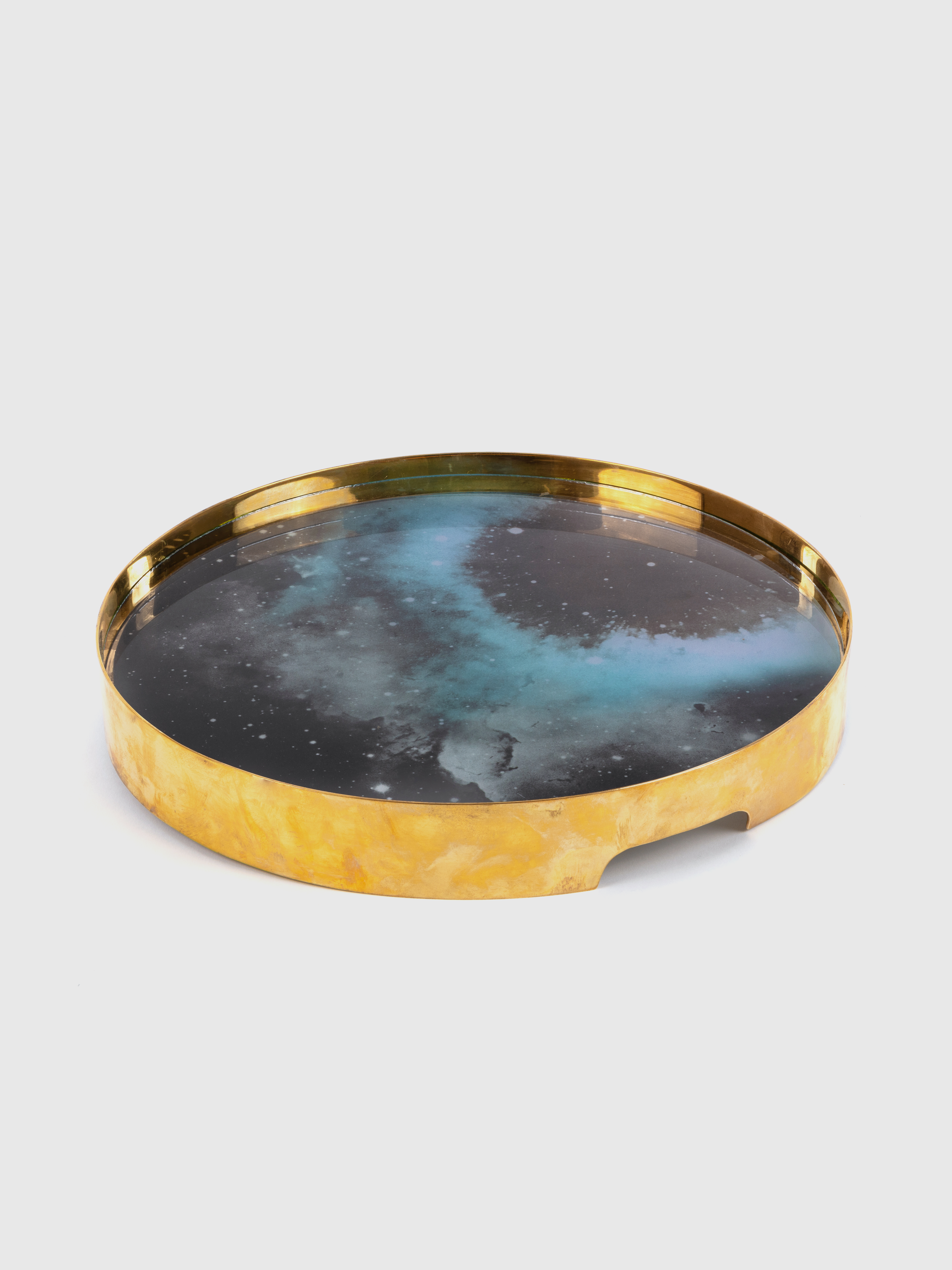 Diesel - 10850, Unisex's Tray in brass and glass "Cosmic Collection" -Nebulosa in Gold/Black - 1