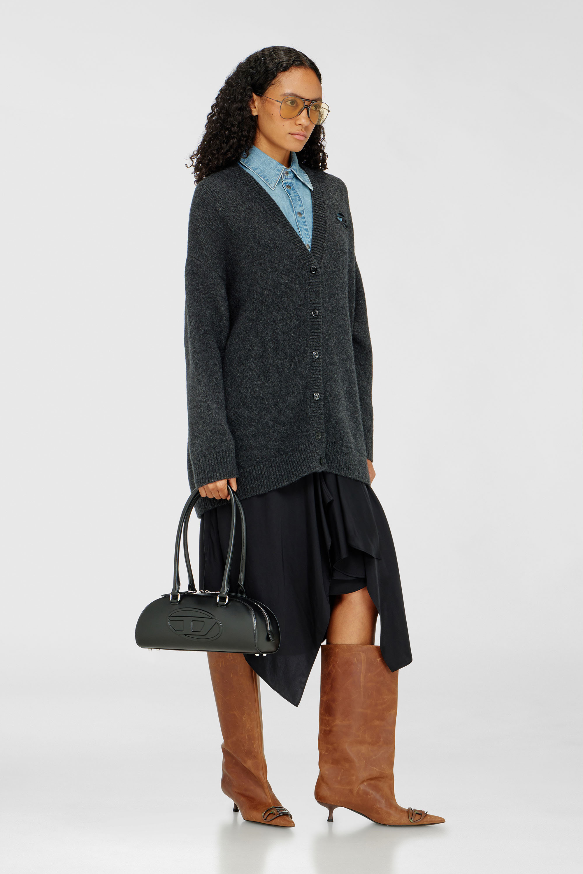 Cardigan in wool and alpaca blend
