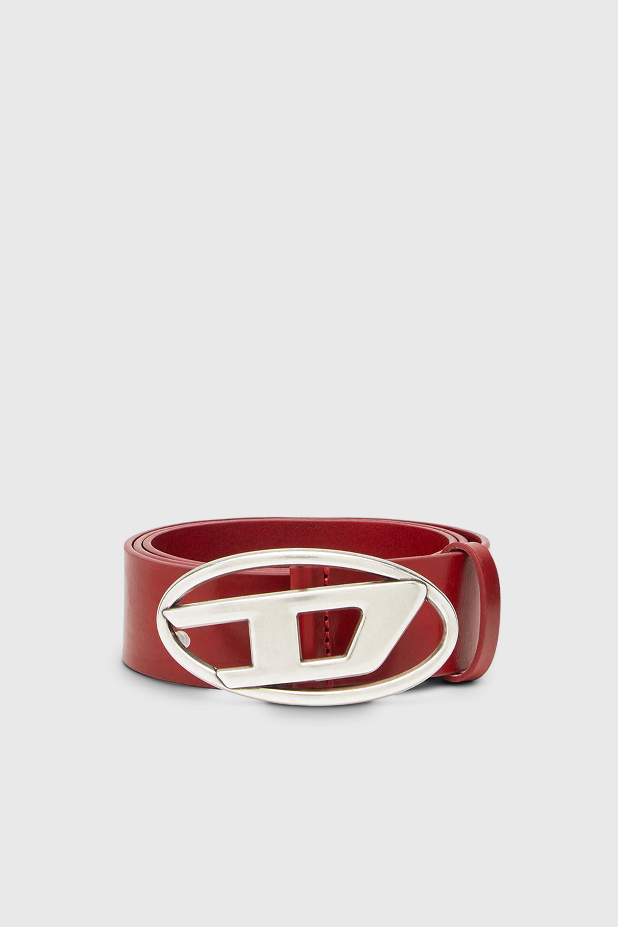 3.9cm leather belt with D buckle