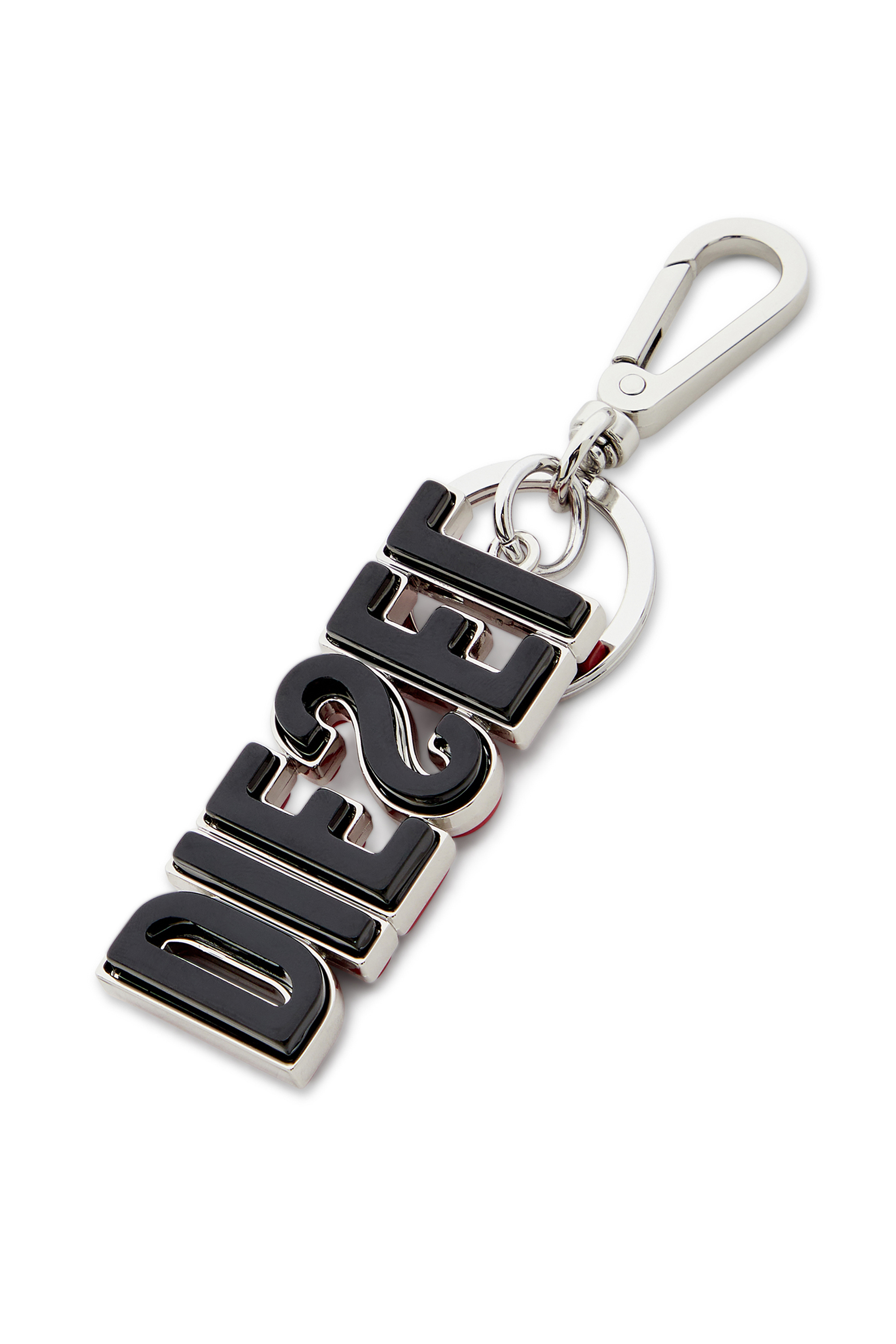 Diesel - DSL 3D KEY RING, Man's Metal and resin DIESEL keyring in Black/Red - 3