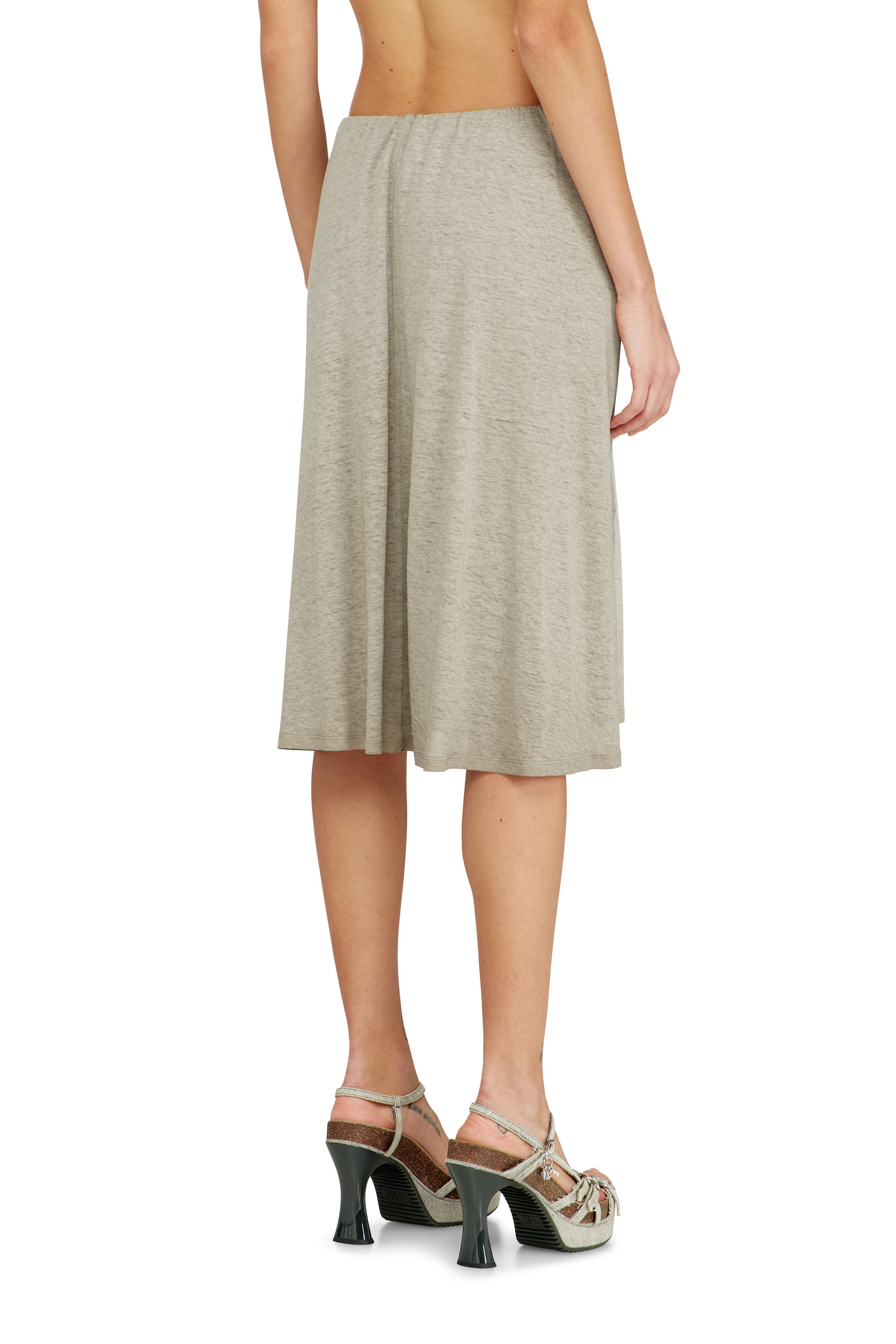 Diesel - P-RALYA, Woman's Hemp-cotton bermuda shorts with wrap detail in null - 3