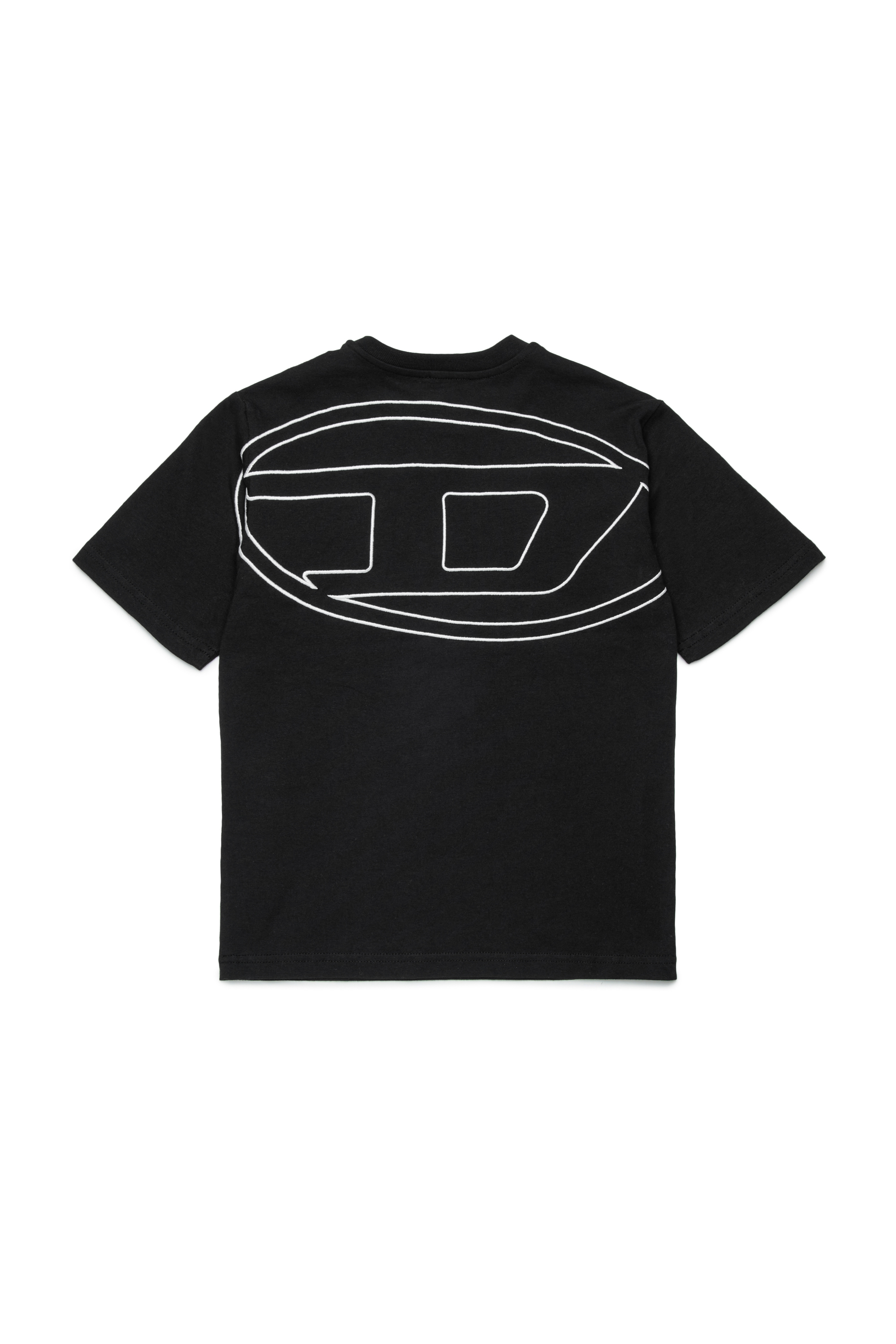 Diesel - TBOGGYMEGOVALD OVER, Man's T-shirt with mega Oval D embroidery in Black - 2