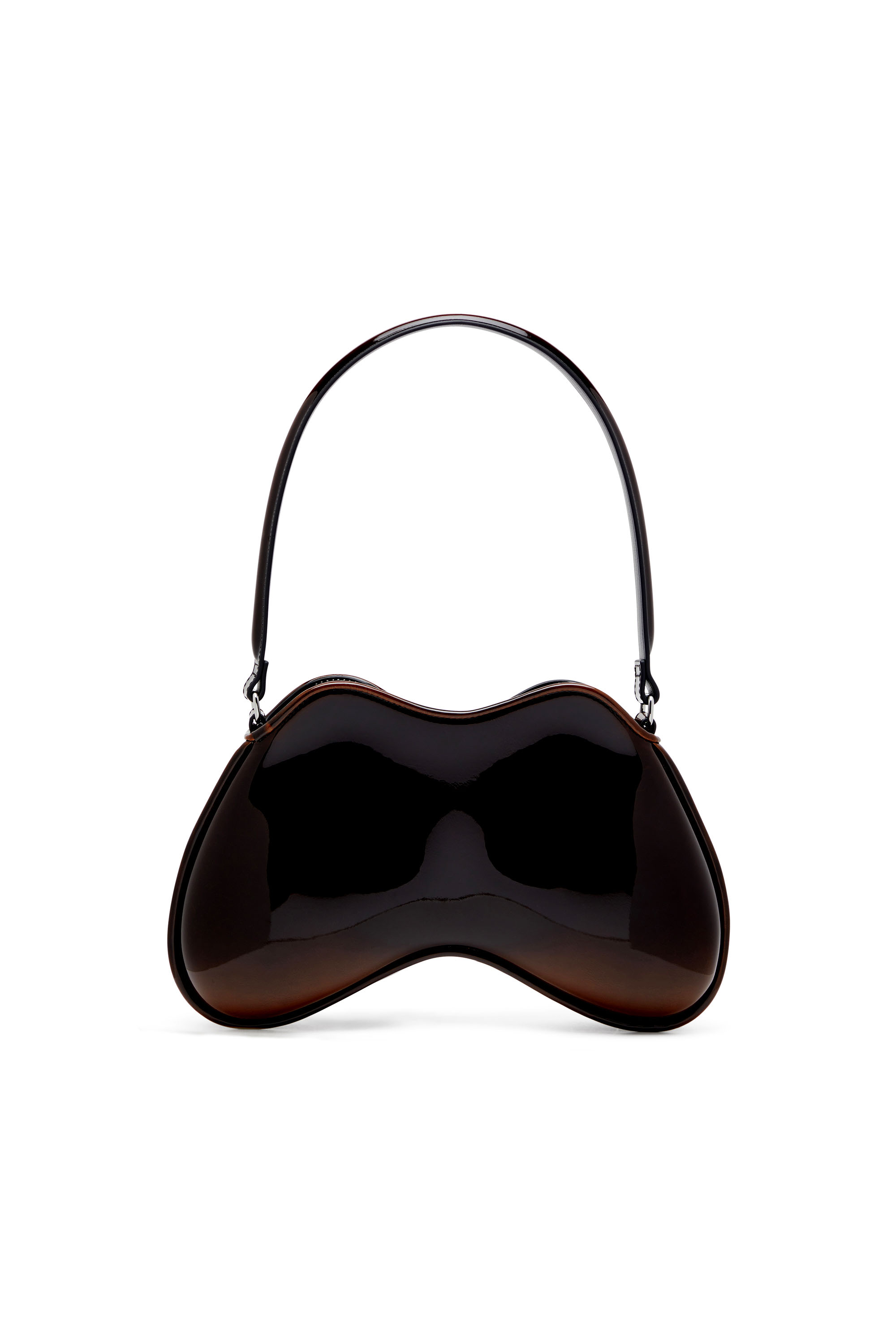 DOUBLE-D SHOULDER, Brown Diesel - DOUBLE-D SHOULDER, Woman's Double-D-Rigid shoulder bag in dégradé glossy PU in Brown - 2