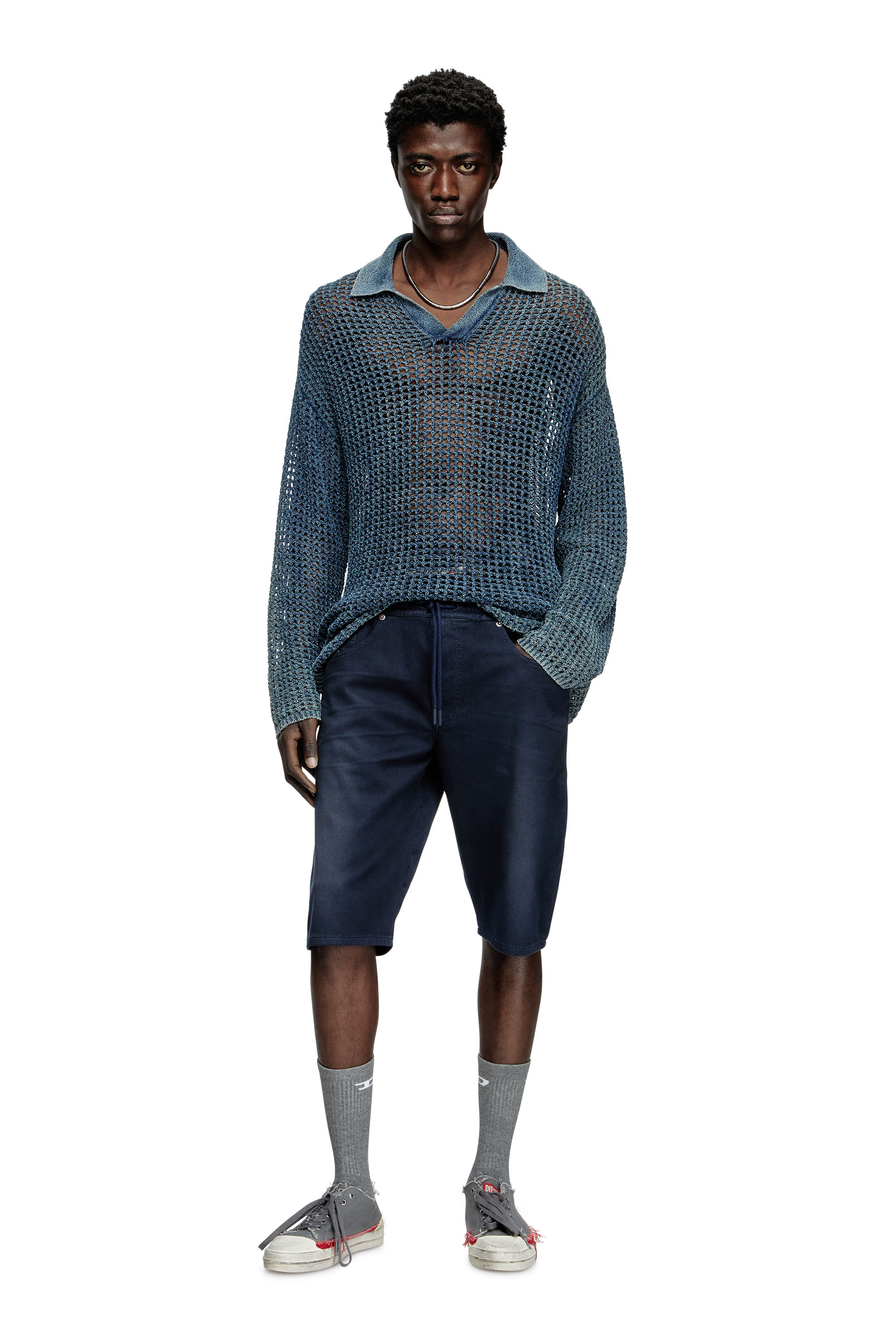 2033 D-KROOLEY-SHORT JOGG, Dark Blue Diesel - 2033 D-KROOLEY-SHORT JOGG, Man's Chino shorts in JoggJeans in Dark Blue - 1