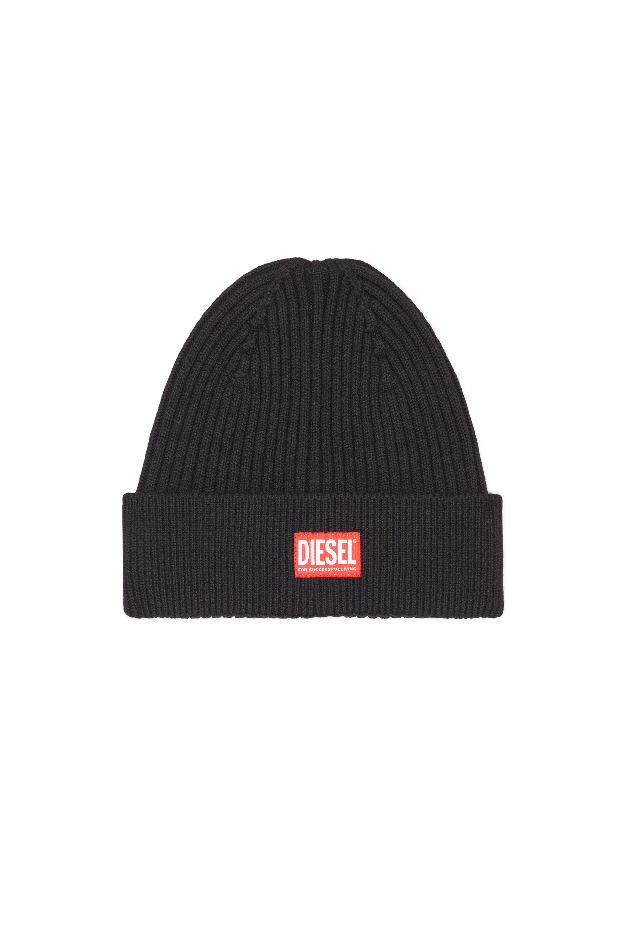 K-CODER-H 2X2, Black Diesel - K-CODER-H 2X2, Unisex's Ribbed beanie with logo patch in Black - 1