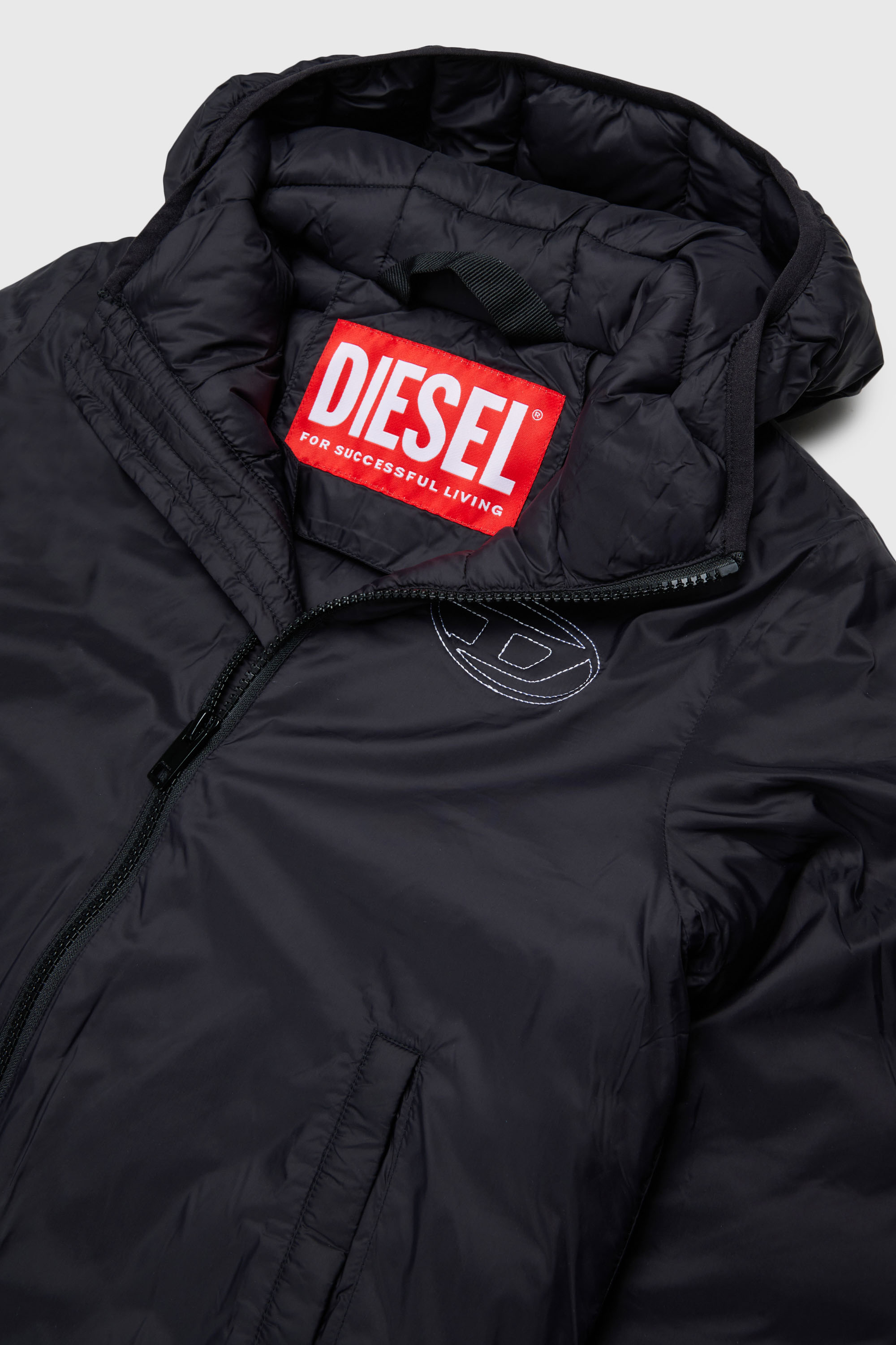 Diesel - JOSIPLS, Unisex's Hooded jacket in padded nylon in Black - 3